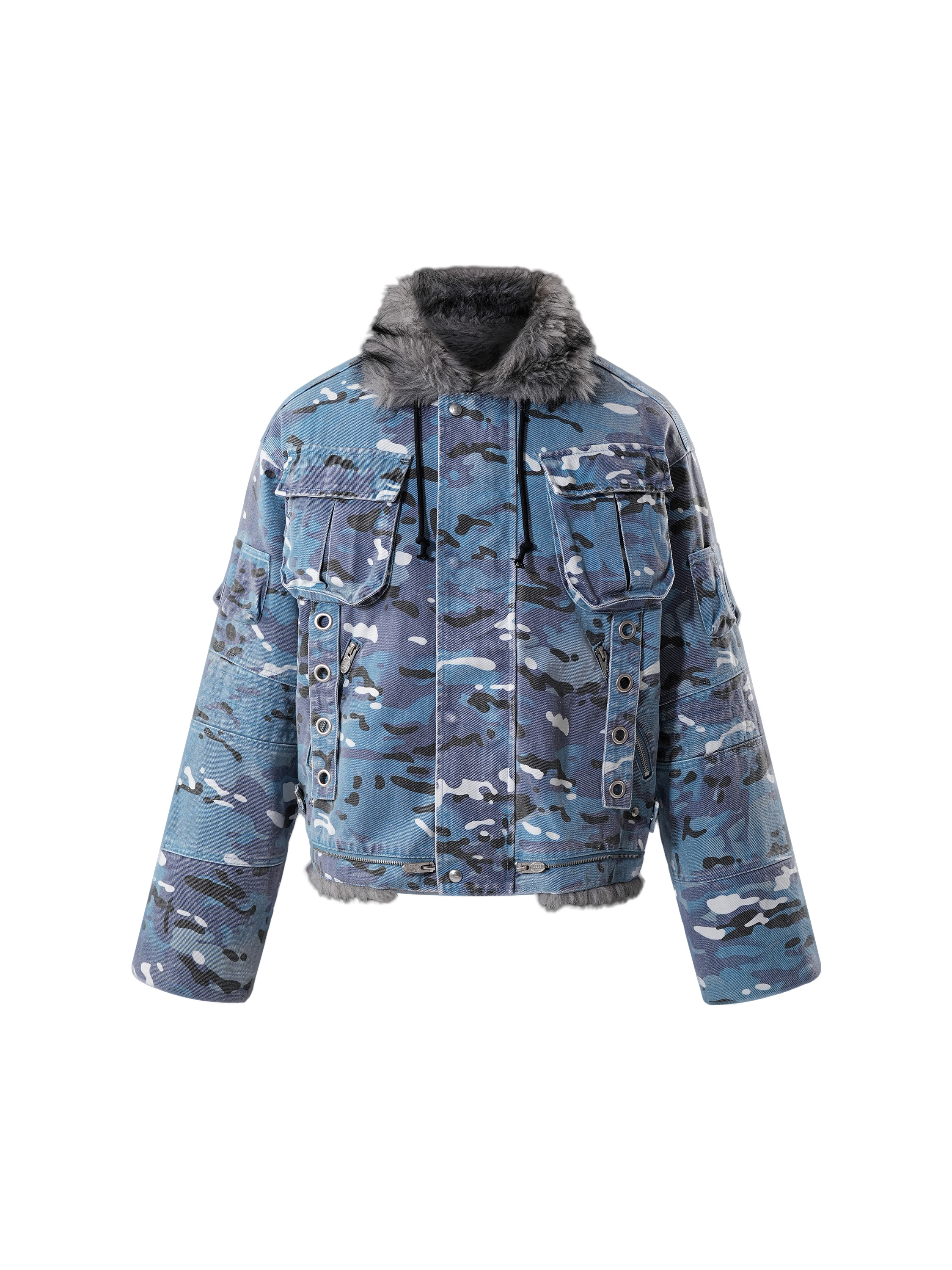 ECLIPSE OF THE BLOOD MOON BLUE CAMOUFLAGE JACKET