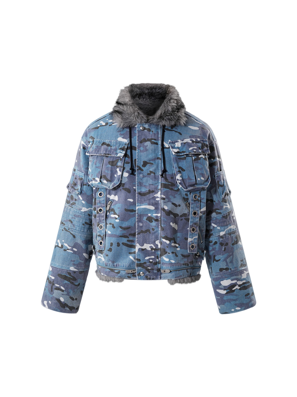 ECLIPSE OF THE BLOOD MOON BLUE CAMOUFLAGE JACKET