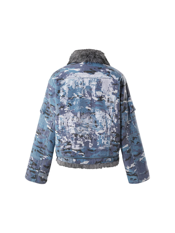 ECLIPSE OF THE BLOOD MOON BLUE CAMOUFLAGE JACKET