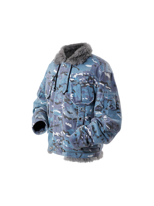 ECLIPSE OF THE BLOOD MOON BLUE CAMOUFLAGE JACKET