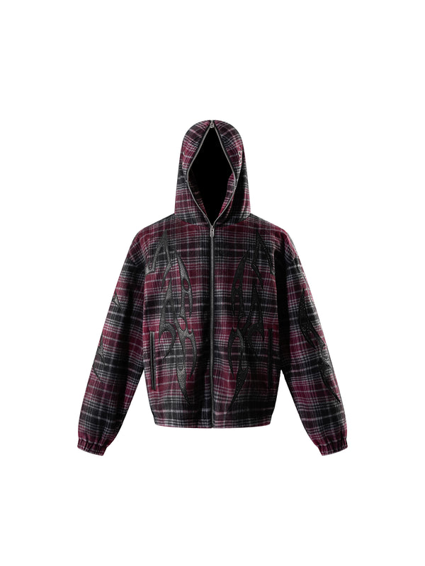 ECLIPSE OF THE BLOOD MOON KNIGHT ZIP-UP HOODIE WOOLEN SHIRT