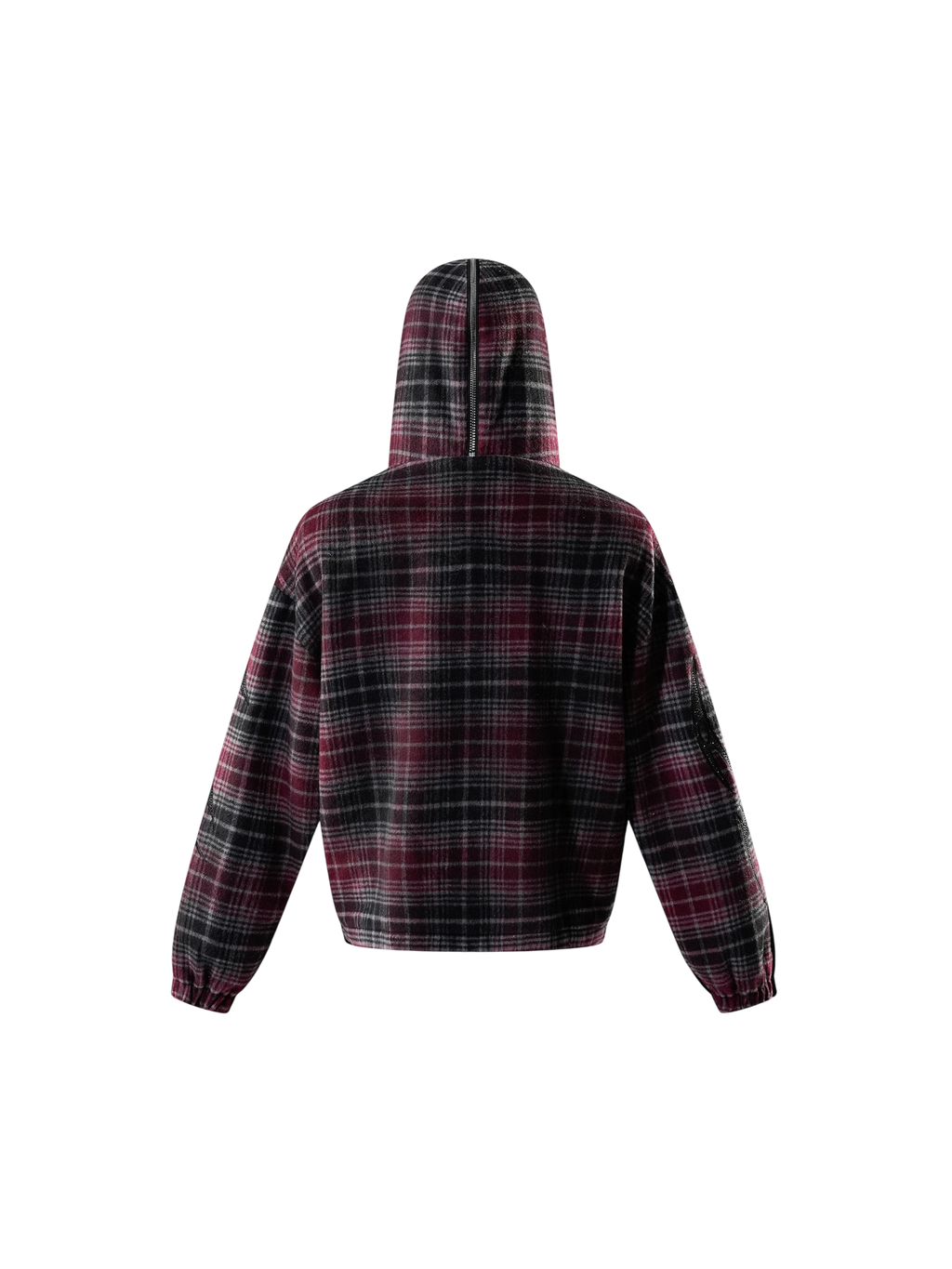 TBHNP Eclipse of the Blood Moon knight plaid zip hooded shirt — men's gothic streetwear shirt
