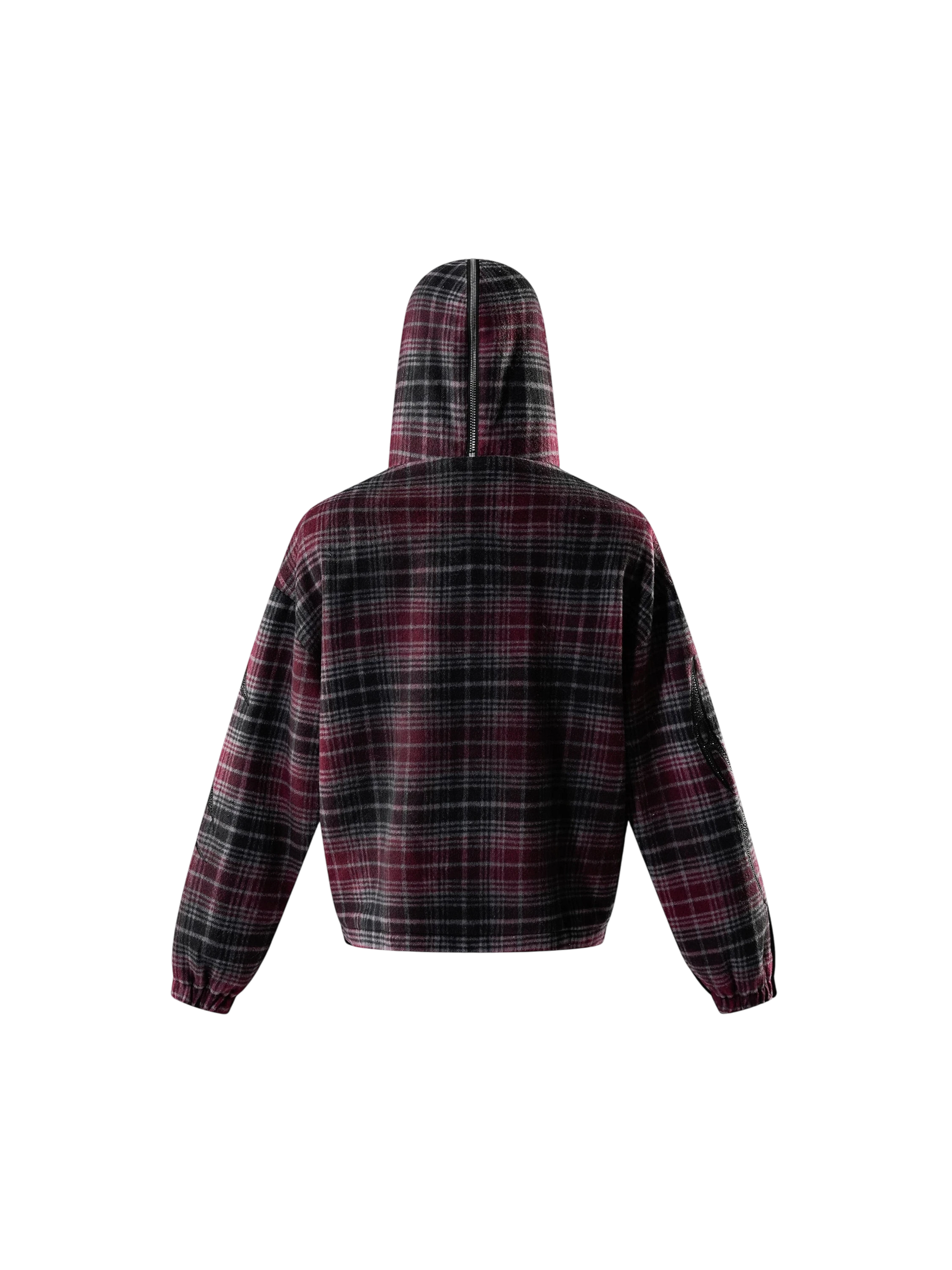 TBHNP Eclipse of the Blood Moon knight plaid zip hooded shirt — men's gothic streetwear shirt
