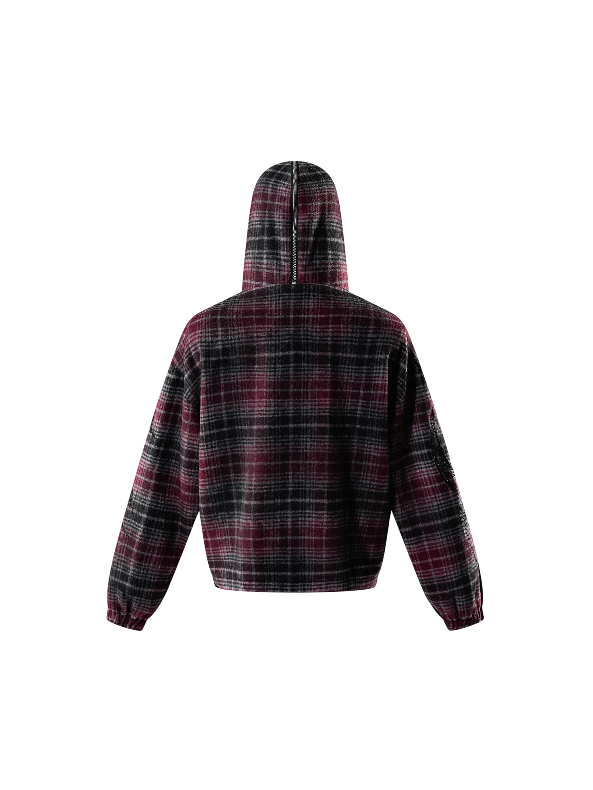 TBHNP Eclipse of the Blood Moon knight plaid zip hooded shirt — men's gothic streetwear shirt