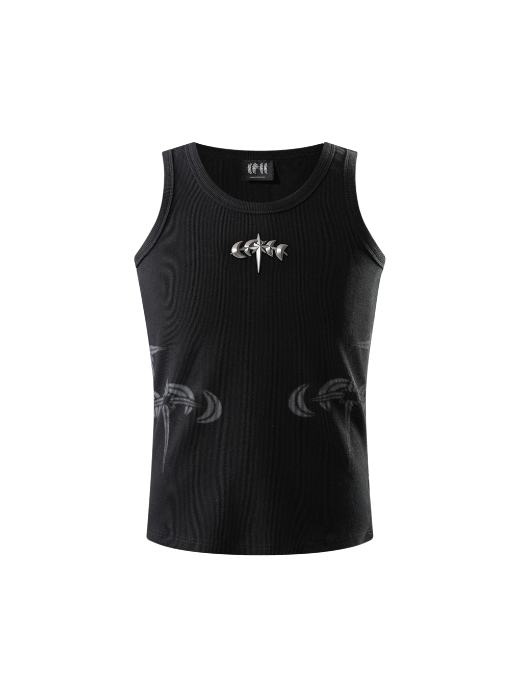 LUMINOUS DAWN ASTRAL METAL LOGO RIBBED TANK
