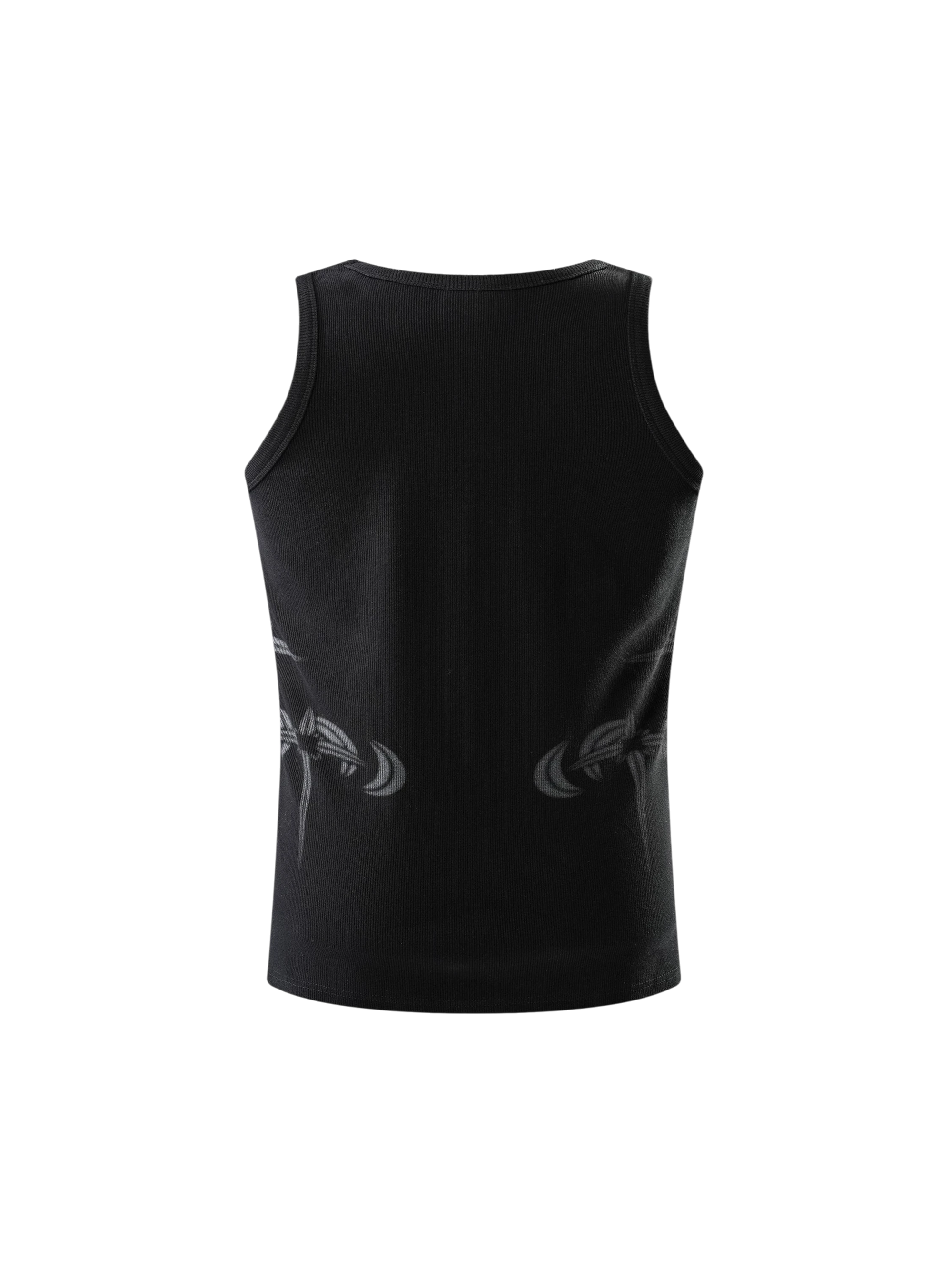TBHNP Luminous Dawn ribbed cotton tank top with metal astral logo badge — men's streetwear sleeveless tee
