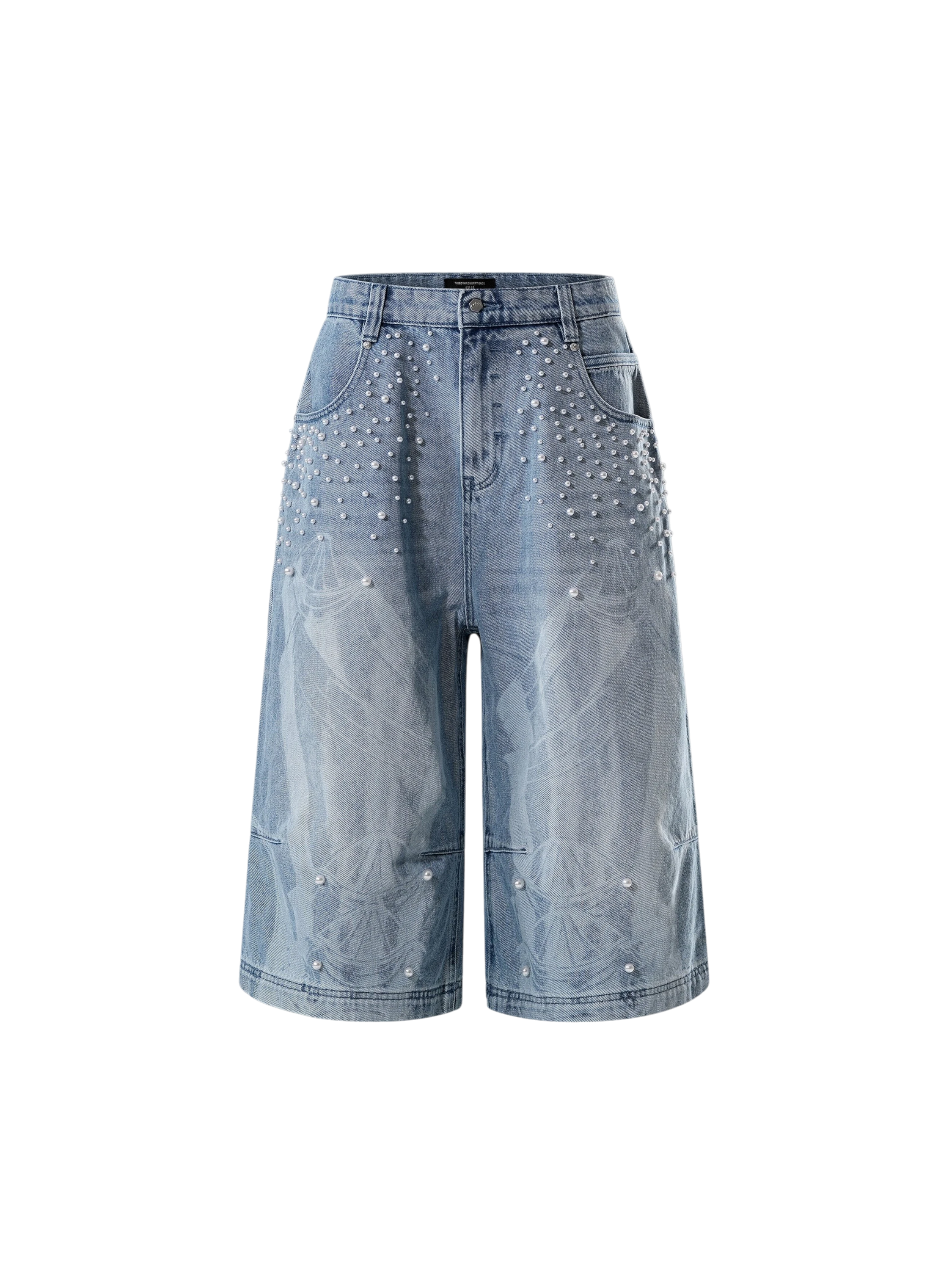 TBHNP Luminous Dawn pearl armor cropped wide-leg jeans — men's streetwear denim