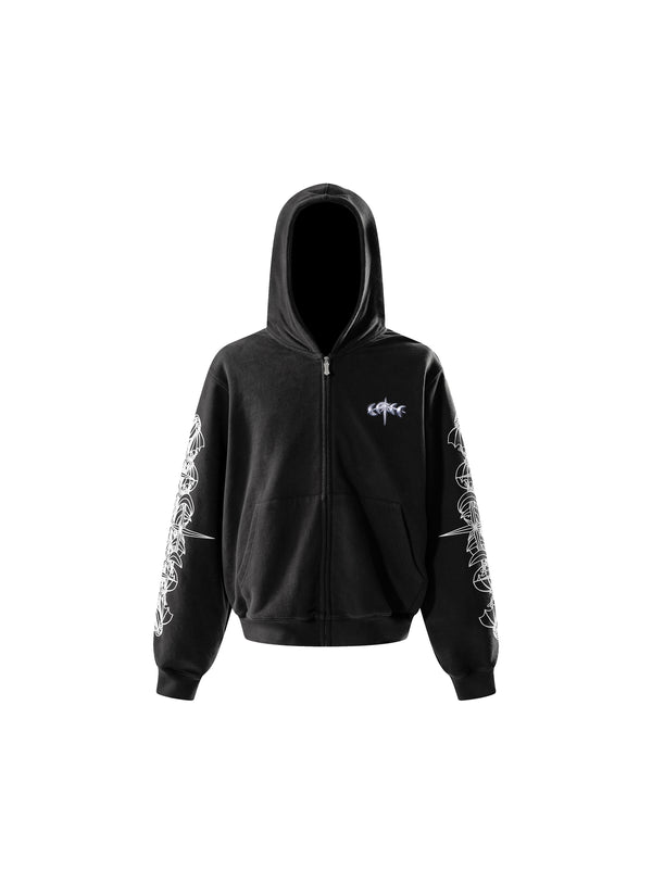 LUMINOUS DAWN ASTRAL LOGO ZIP HOODIE