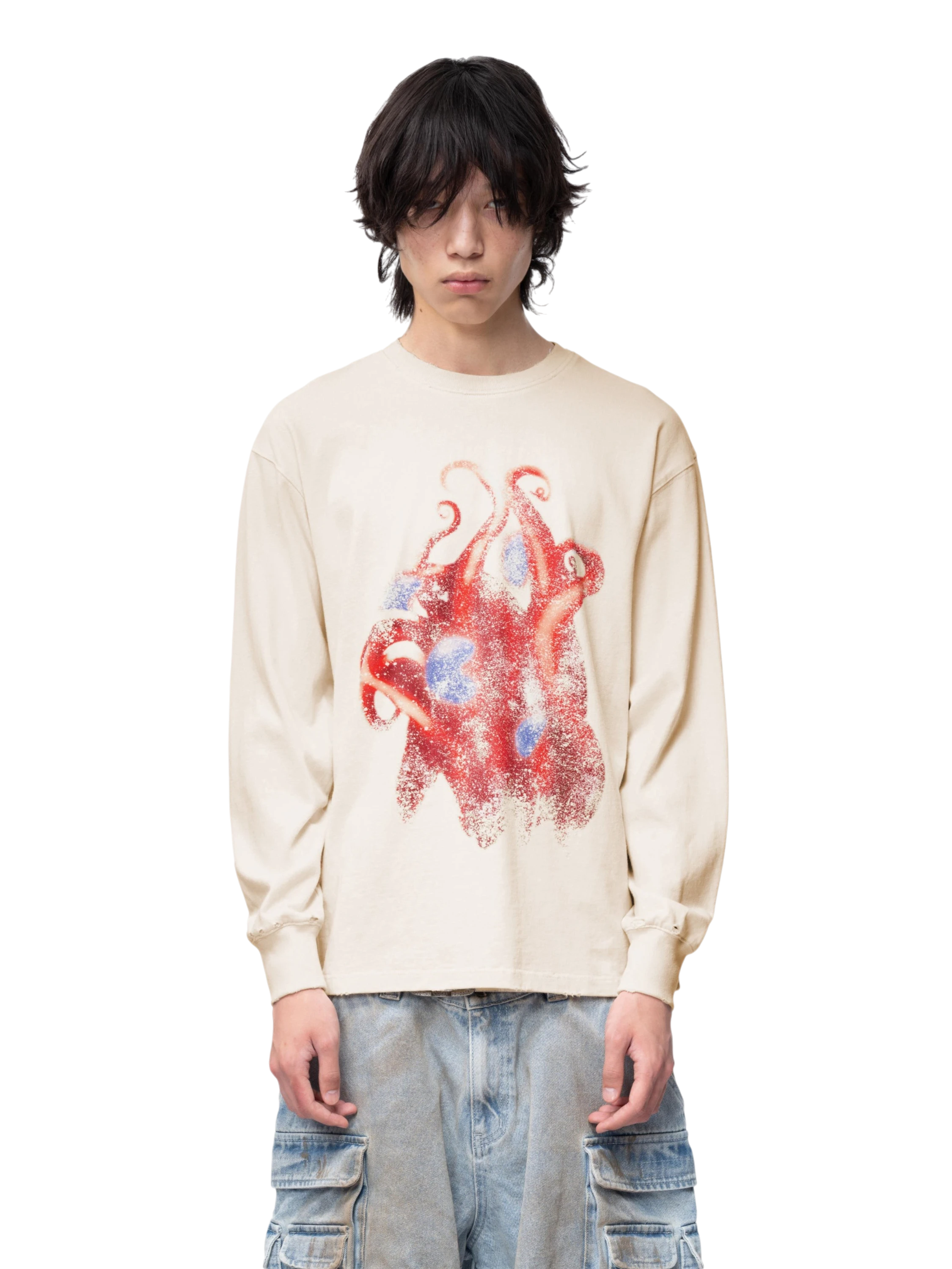 TBHNP Disciple two-tone washed long-sleeve tee — men's streetwear graphic tee
