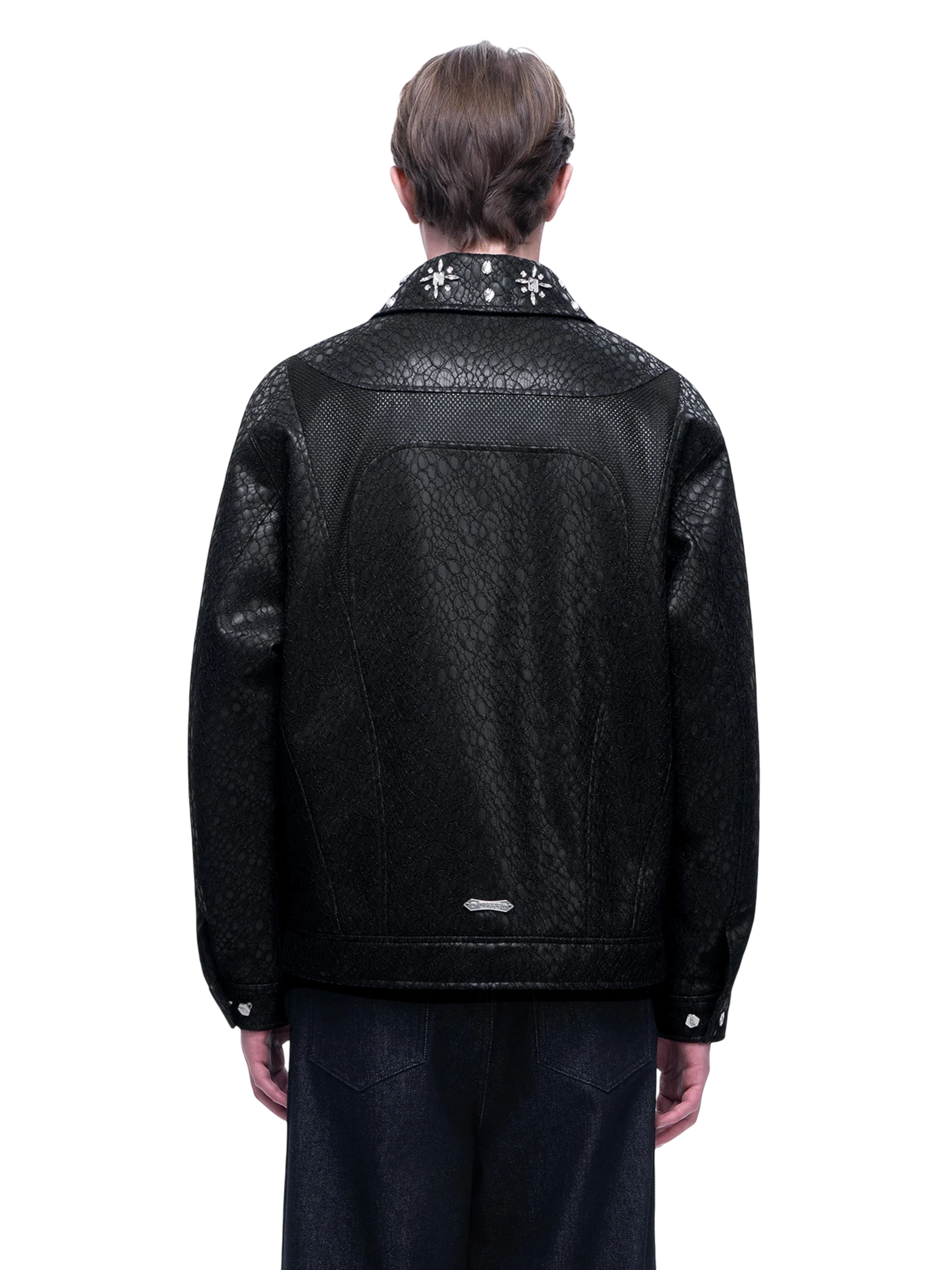 TBHNP Luminous Dawn structured patchwork padded jacket, black — men's streetwear jacket