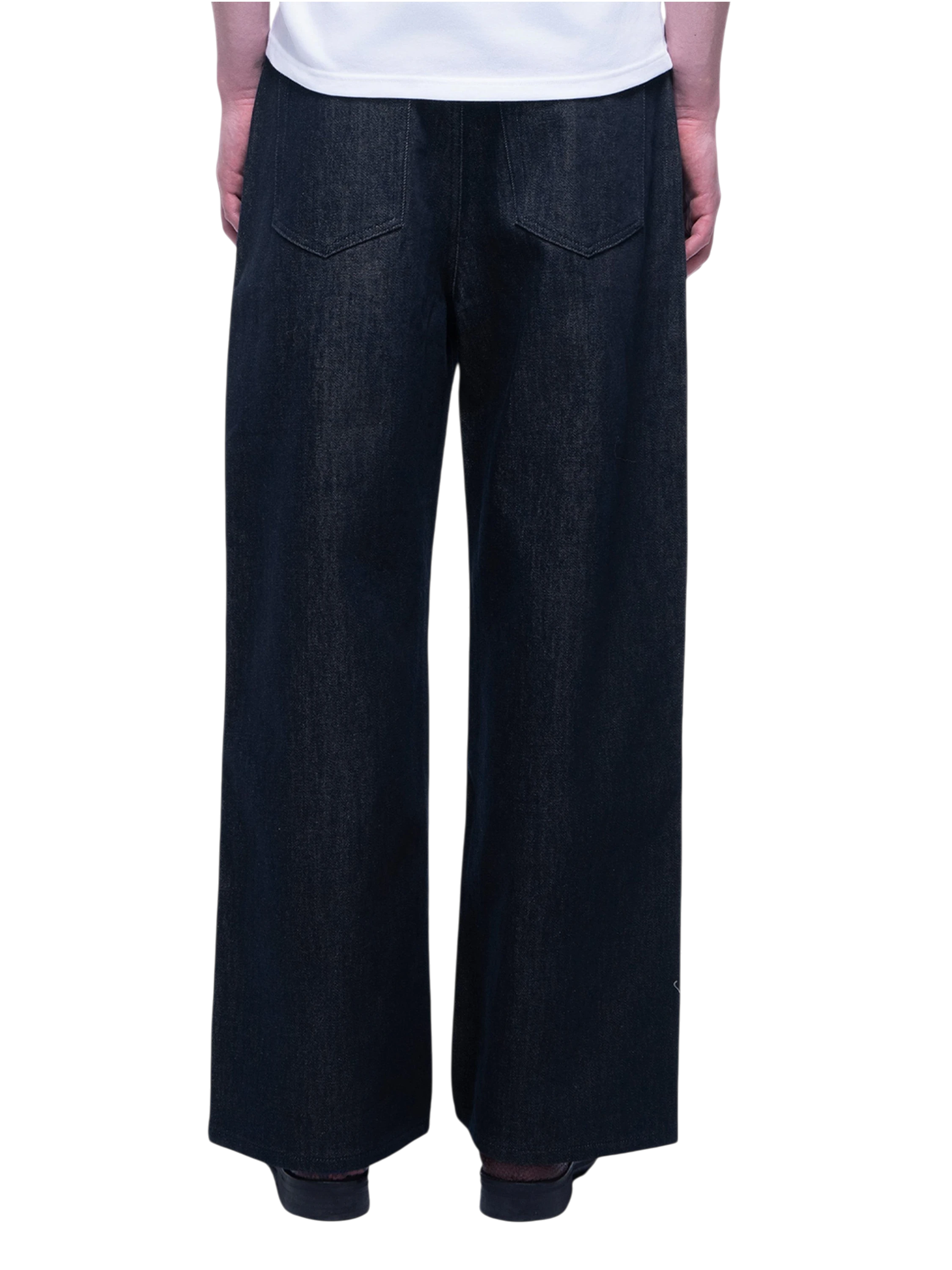 TBHNP Luminous Dawn button-fly wide-leg jeans, dark blue — men's streetwear denim