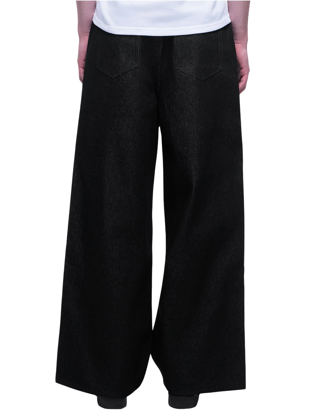 LUMINOUS DAWN COATED BAGGY WIDE-LEG JEANS