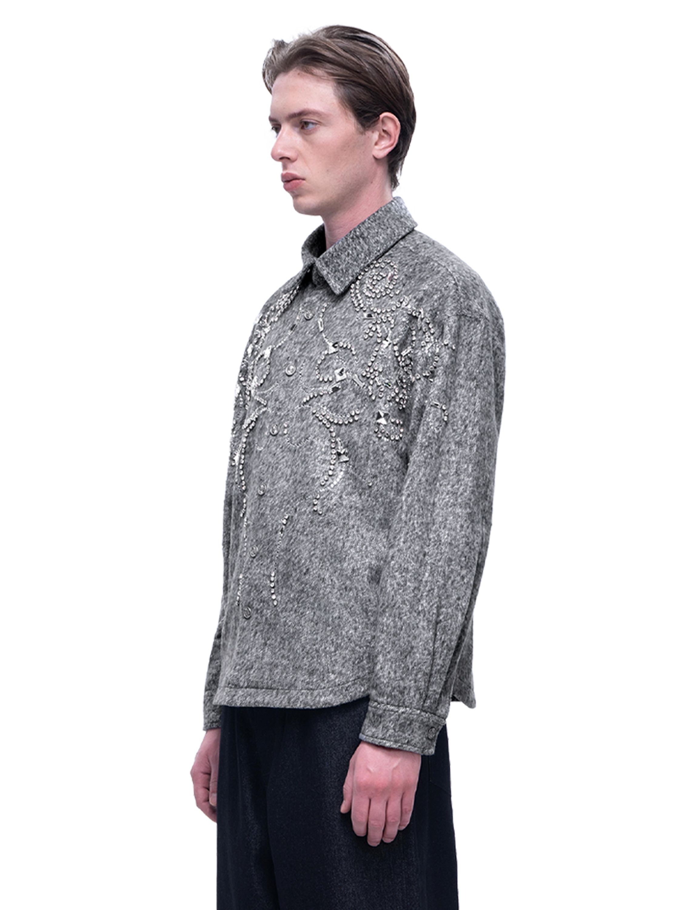 LUMINOUS DAWN RHINESTONE CROPPED SHIRT