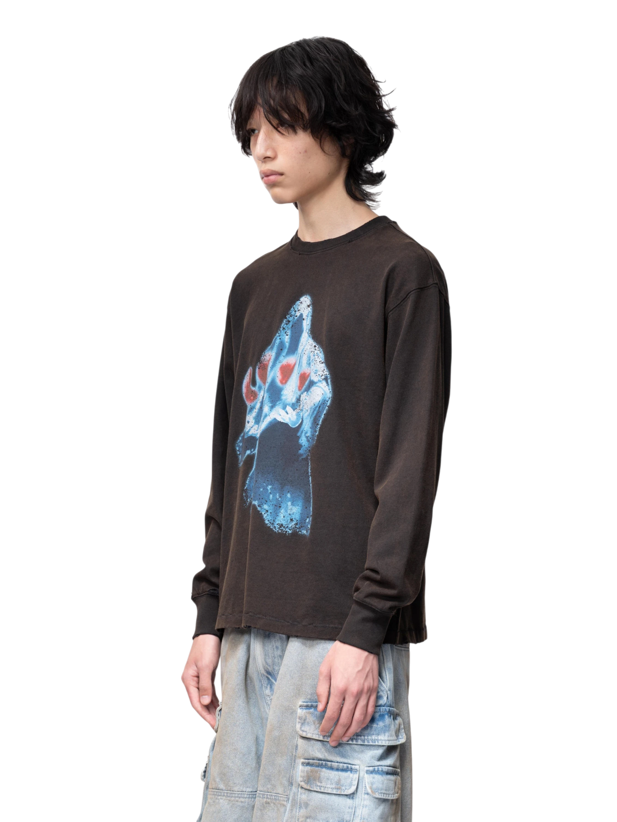 TBHNP Disciple two-tone washed long-sleeve tee — men's streetwear graphic tee