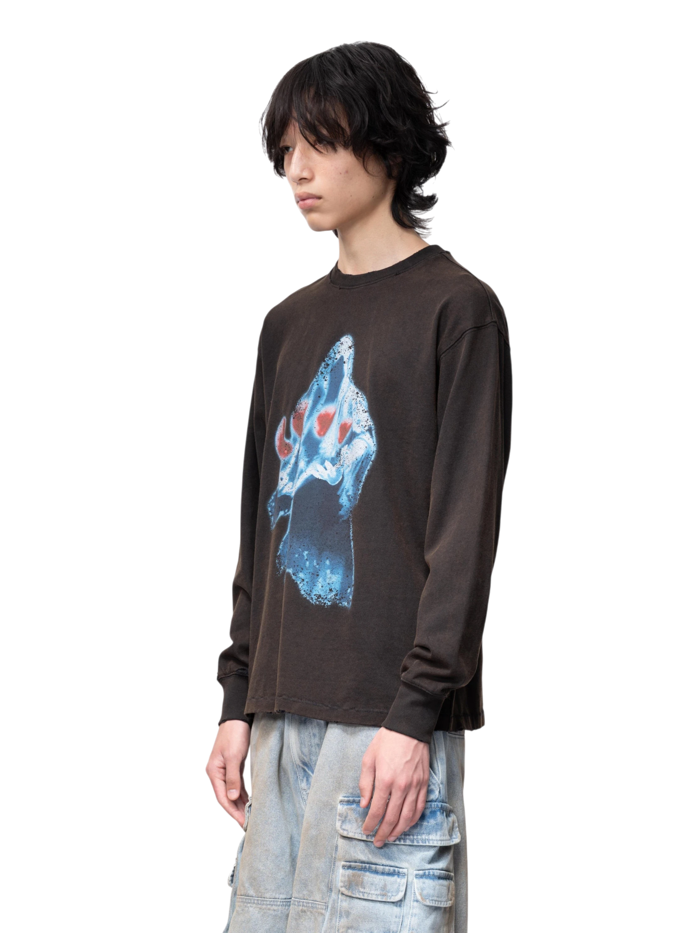 TBHNP Disciple two-tone washed long-sleeve tee — men's streetwear graphic tee