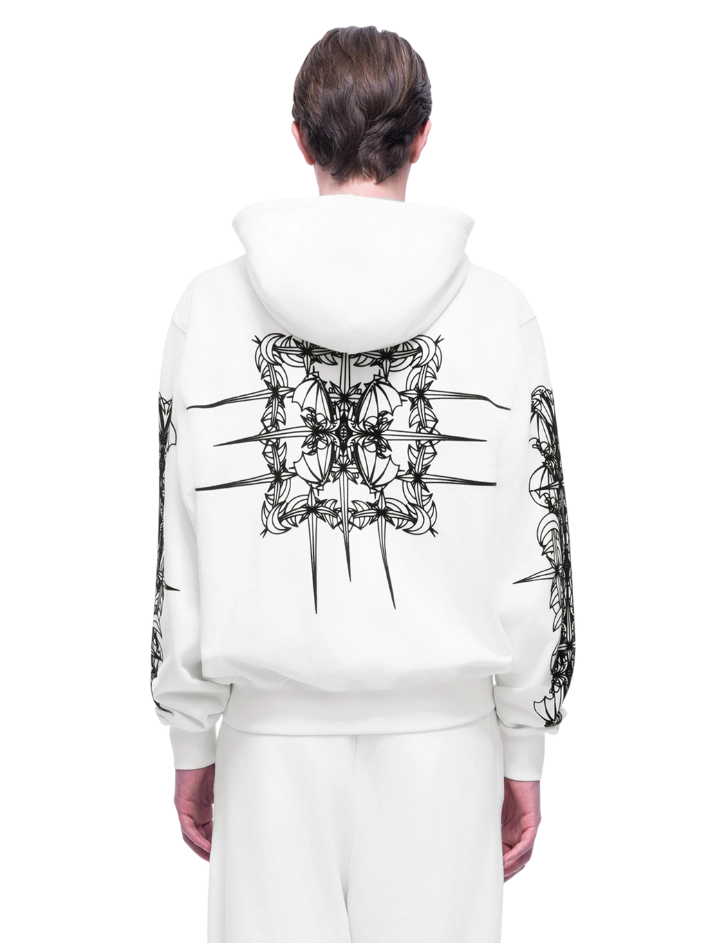 TBHNP Luminous Dawn astral logo flocked zip-up hoodie — men's streetwear hoodie