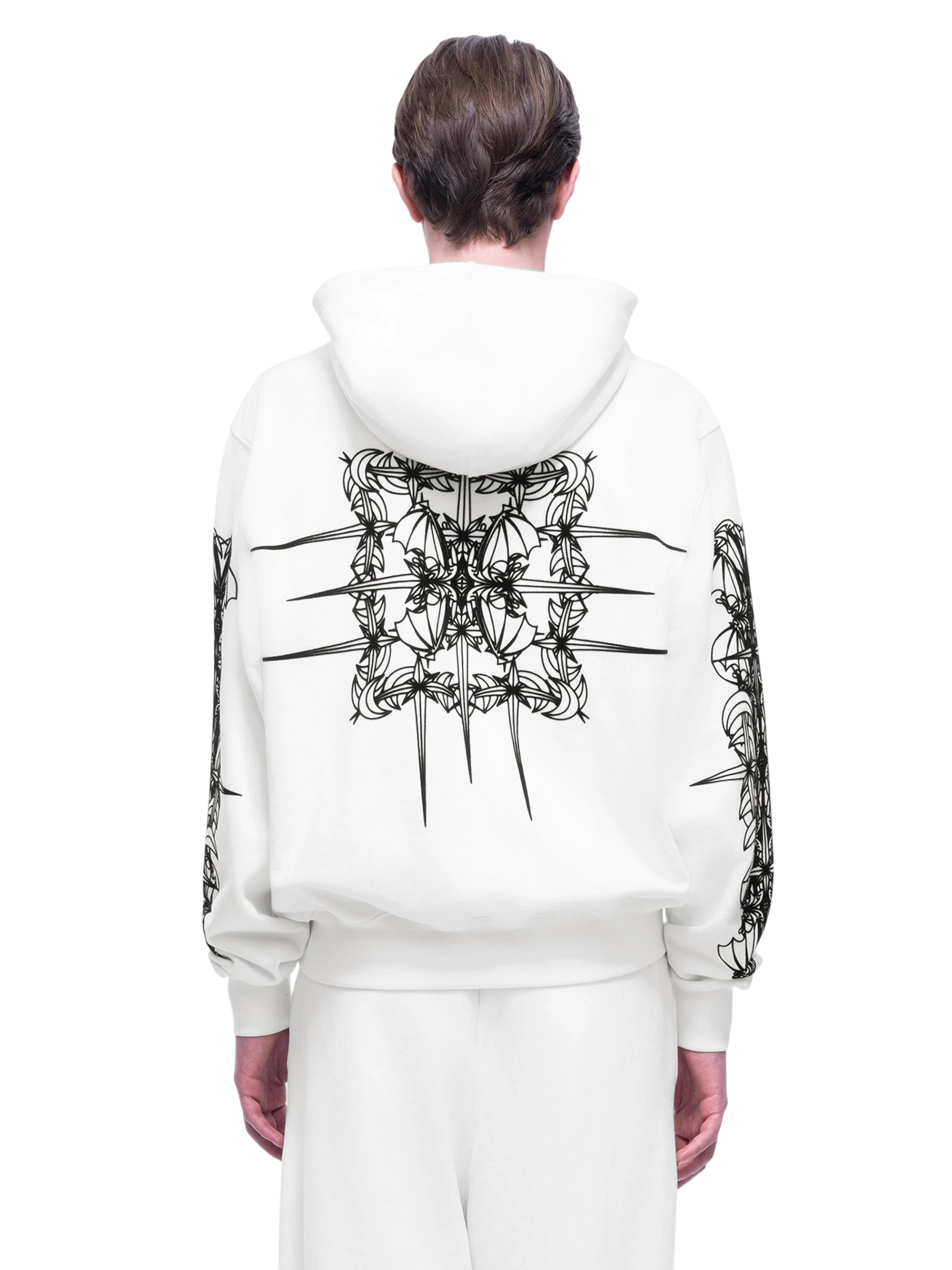 TBHNP Luminous Dawn astral logo flocked zip-up hoodie — men's streetwear hoodie