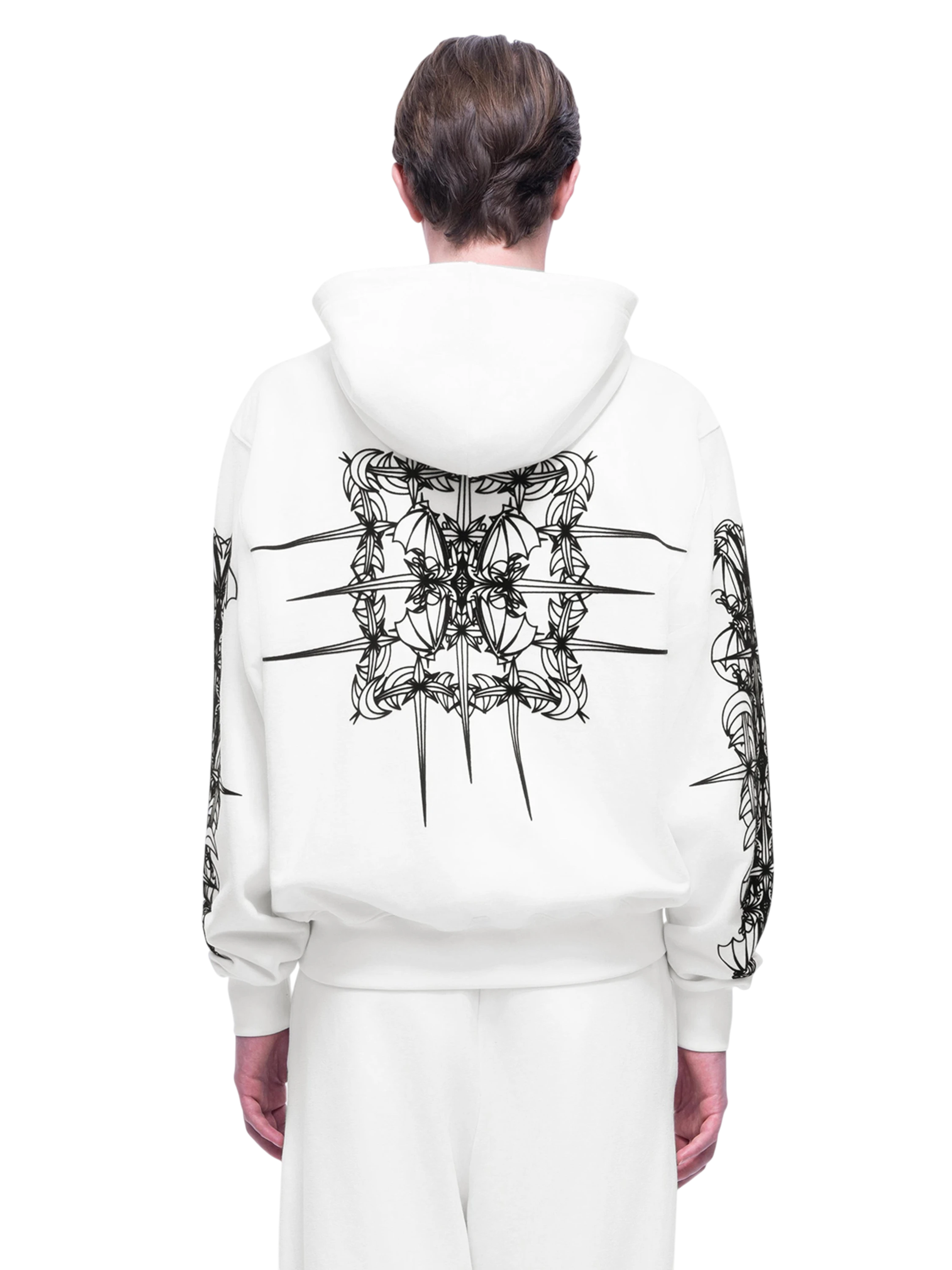 TBHNP Luminous Dawn astral logo flocked zip-up hoodie — men's streetwear hoodie