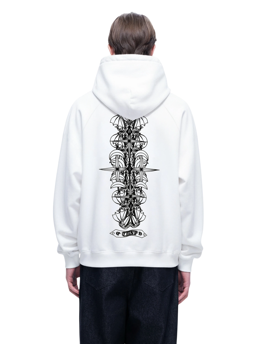 TBHNP Luminous Dawn flocked logo pullover hoodie — men's streetwear hoodie