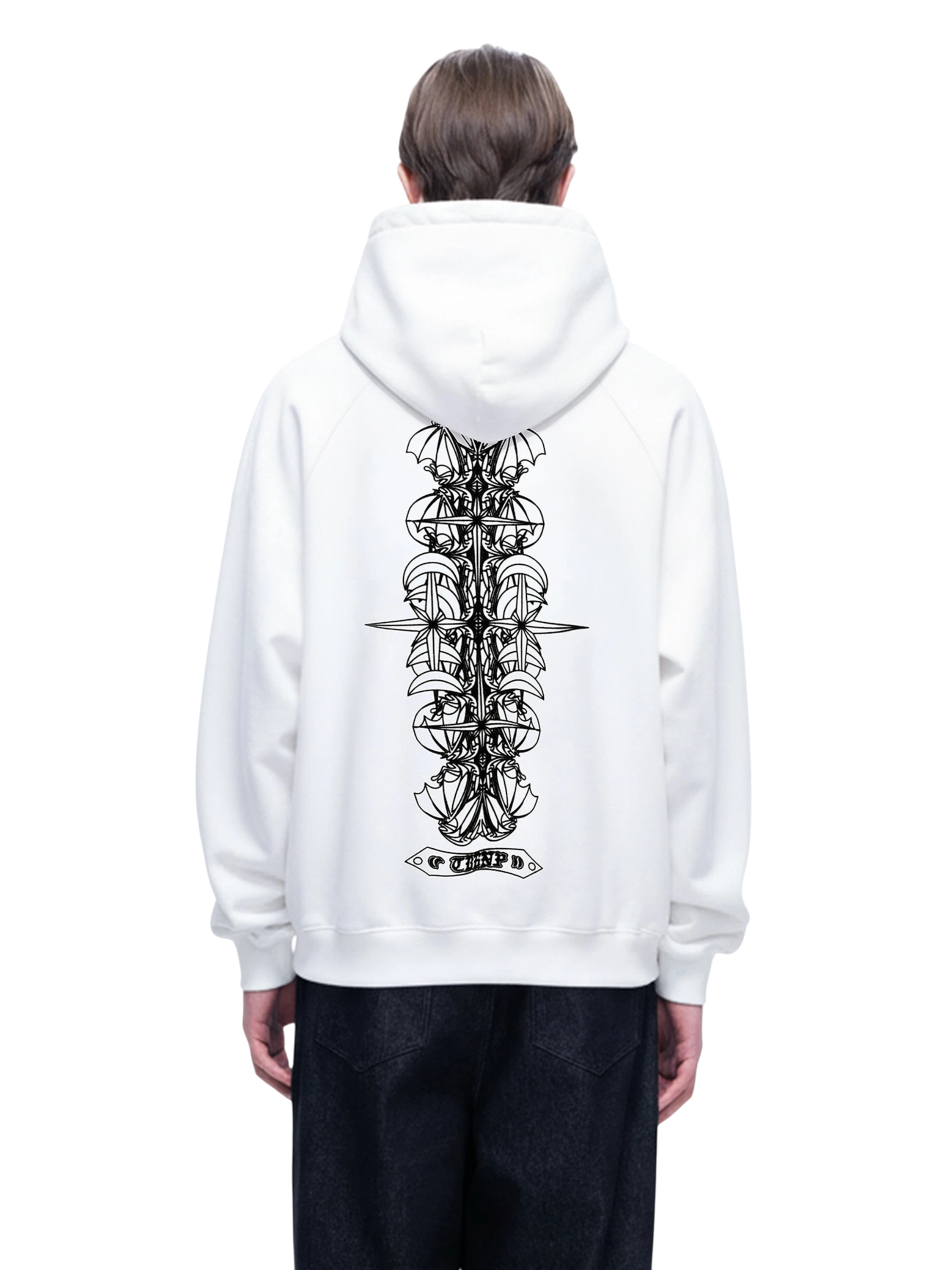 TBHNP Luminous Dawn flocked logo pullover hoodie — men's streetwear hoodie