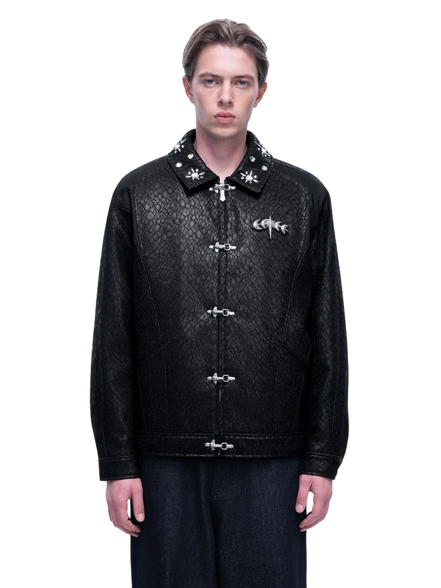 STRUCTURED PATCHWORK LEATHER JACKET