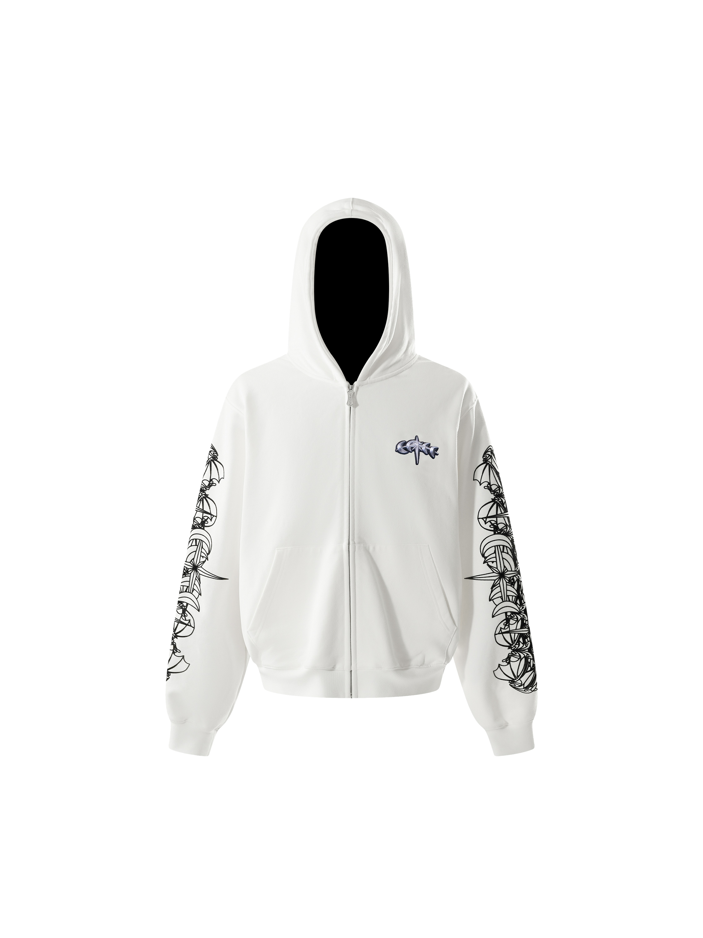 LUMINOUS DAWN ASTRAL LOGO ZIP HOODIE