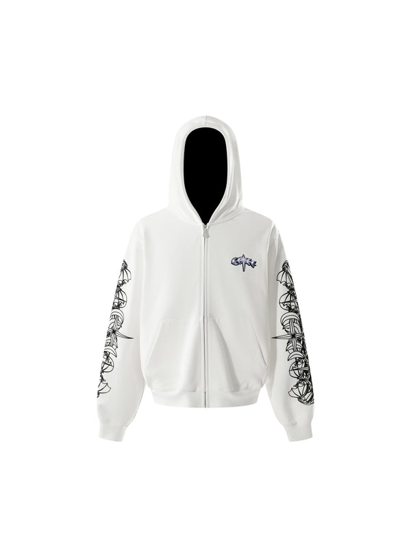 LUMINOUS DAWN ASTRAL LOGO ZIP HOODIE