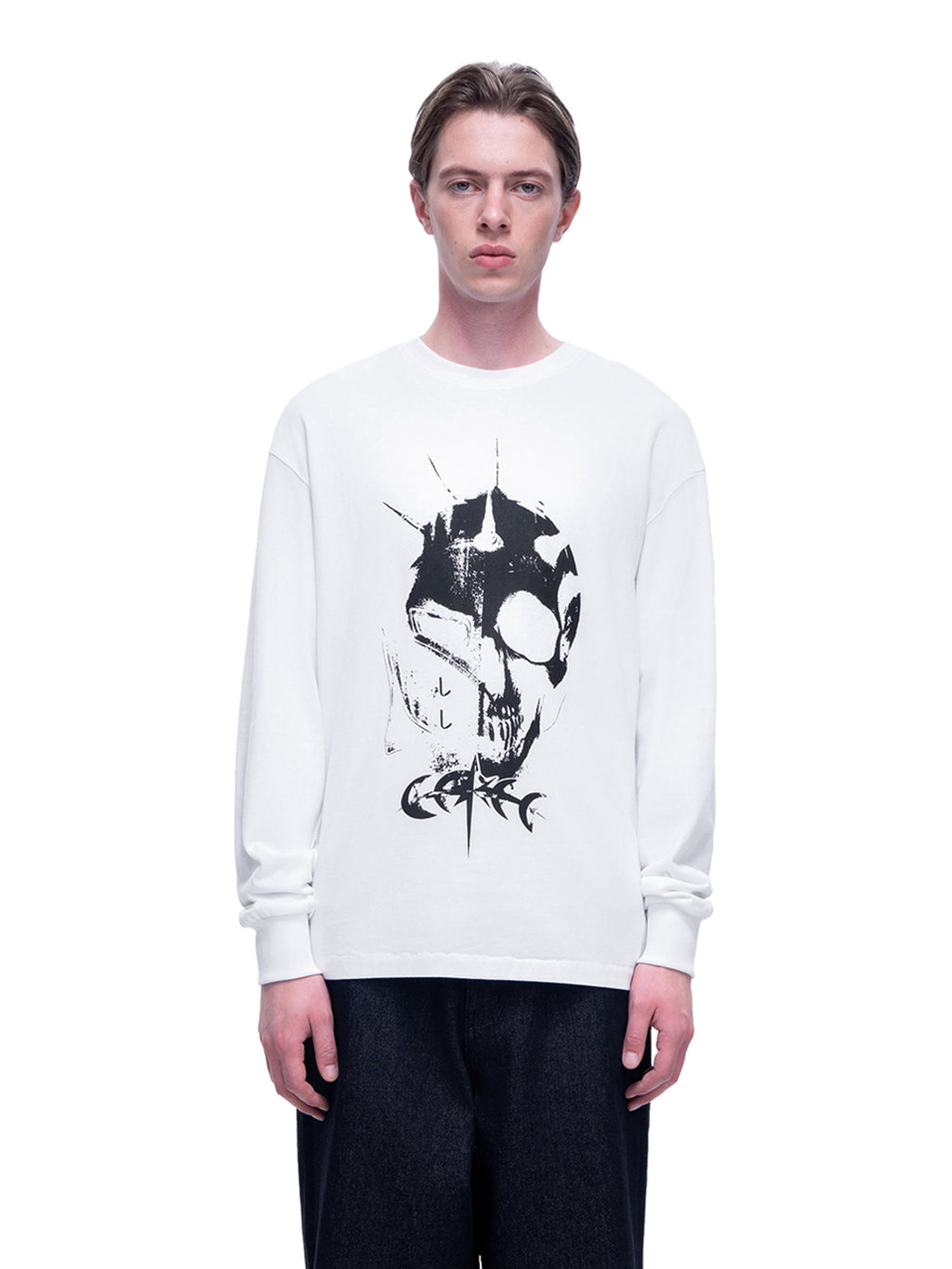 LUMINOUS DAWN KNIGHT AND GHOST PRINTED LONG TEE