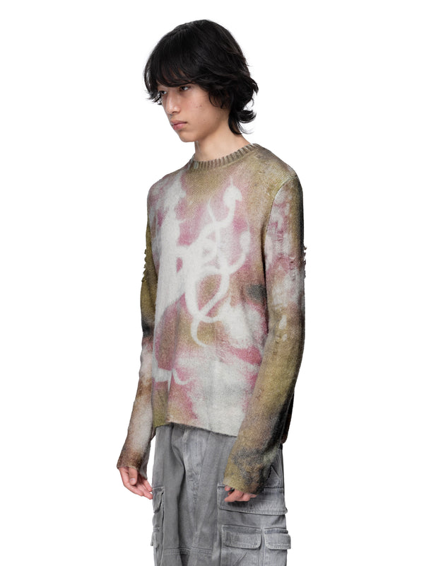 DISCIPLE ALL-OVER TEXTURED PRINT SWEATER