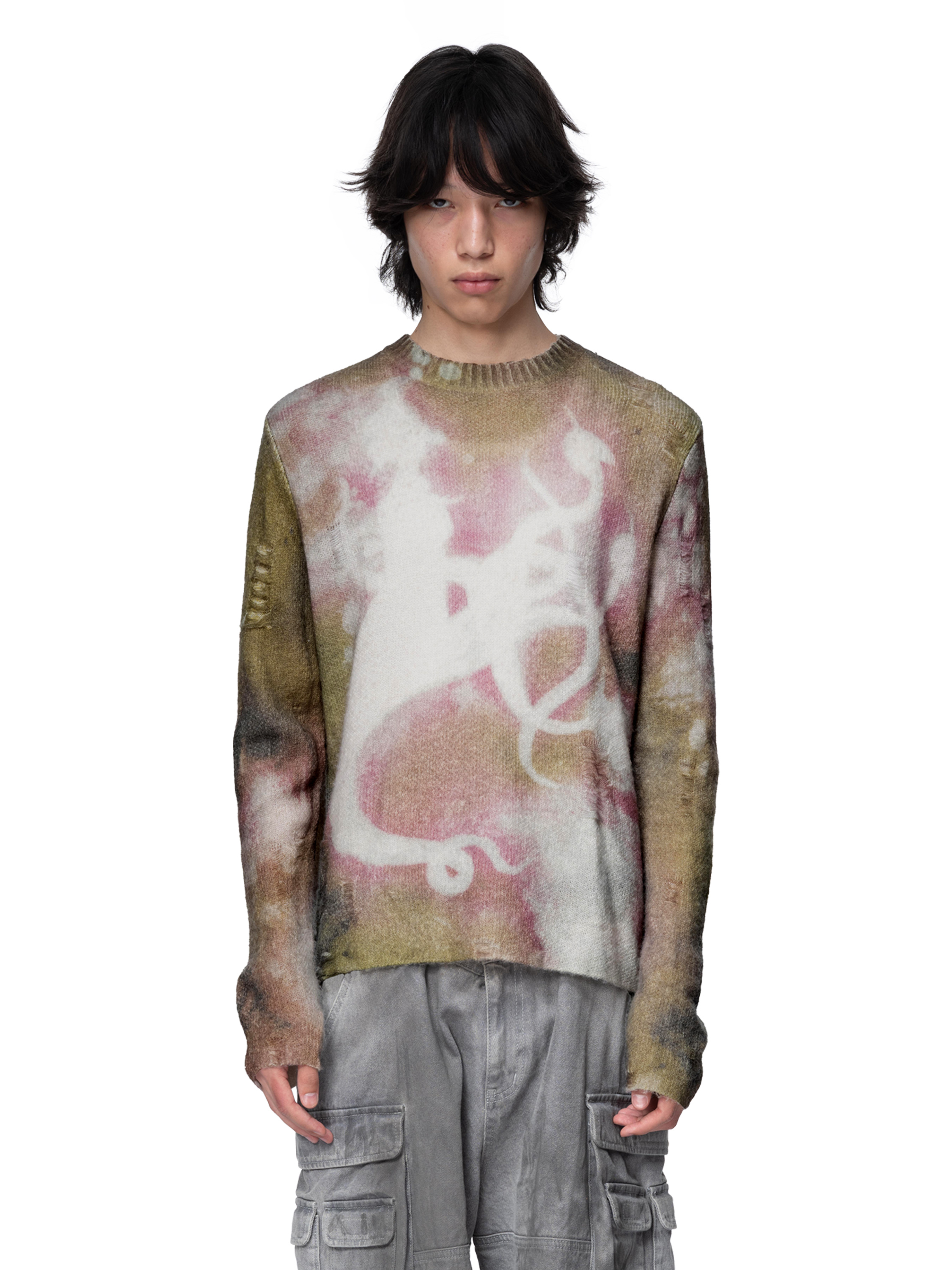 DISCIPLE ALL-OVER TEXTURED PRINT SWEATER