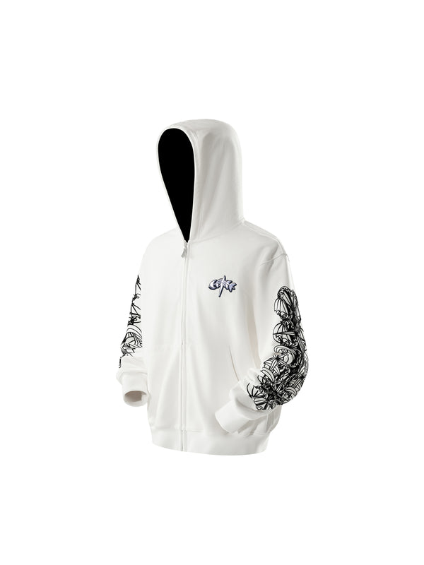 LUMINOUS DAWN ASTRAL LOGO ZIP HOODIE