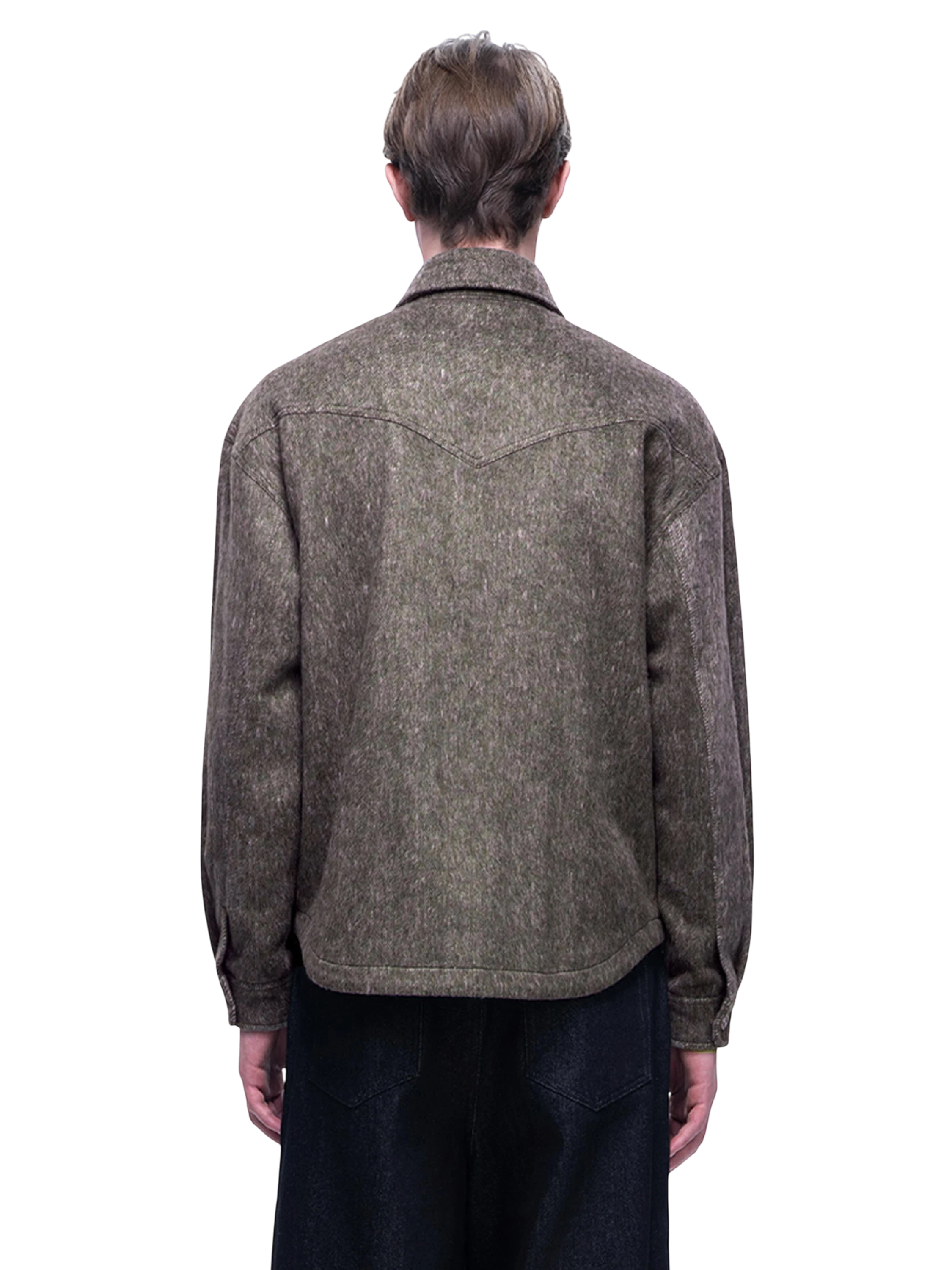 TBHNP Luminous Dawn rhinestone embellished wool-blend shirt — men's gothic streetwear shirt