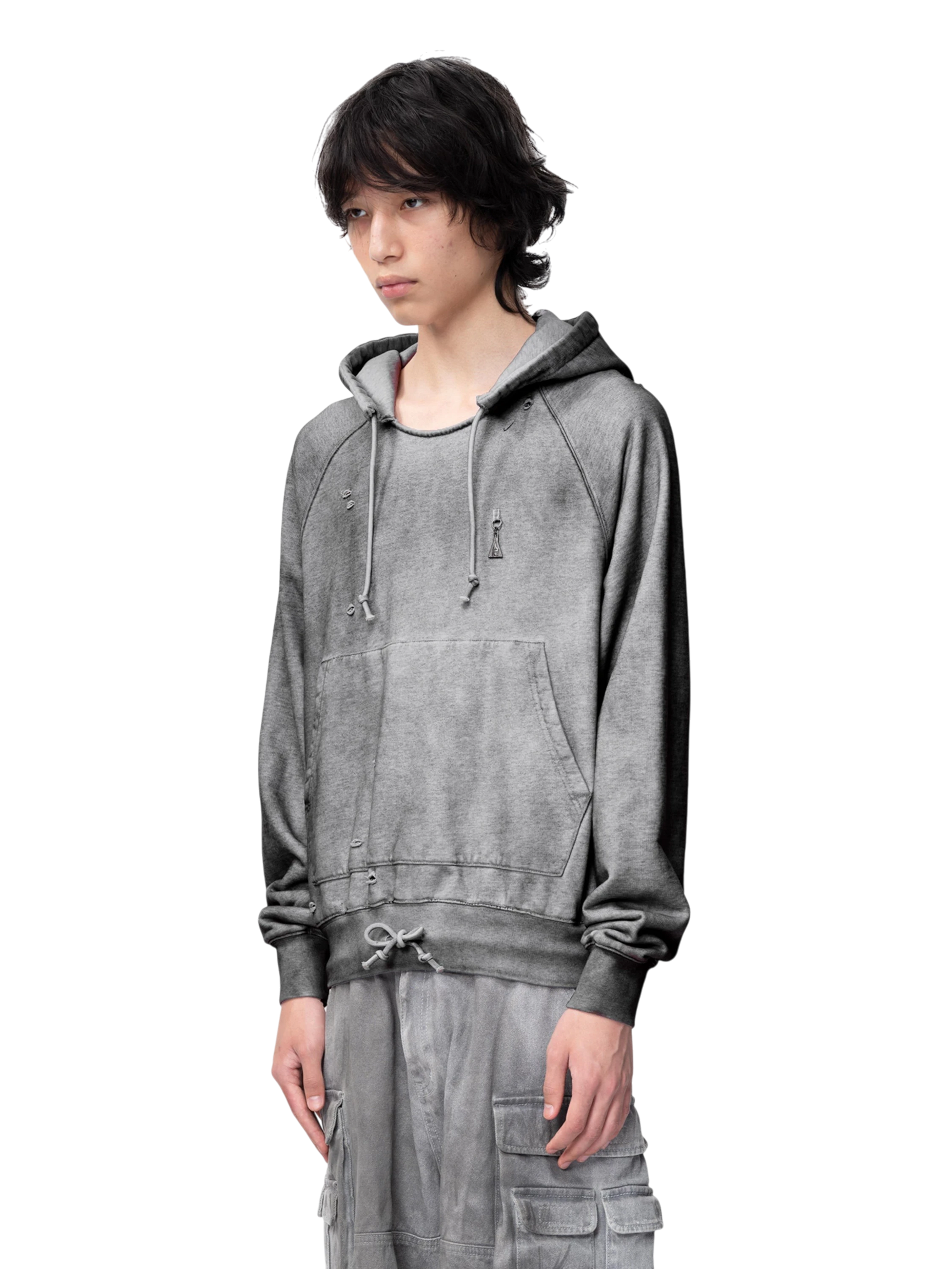 TBHNP Disciple distressed stained pullover hoodie, grey — men's streetwear hoodie
