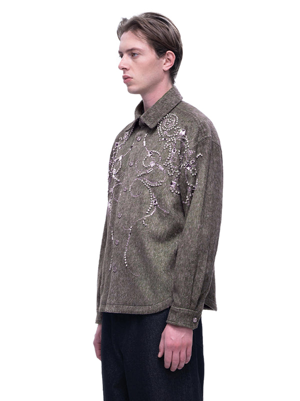 LUMINOUS DAWN RHINESTONE CROPPED SHIRT