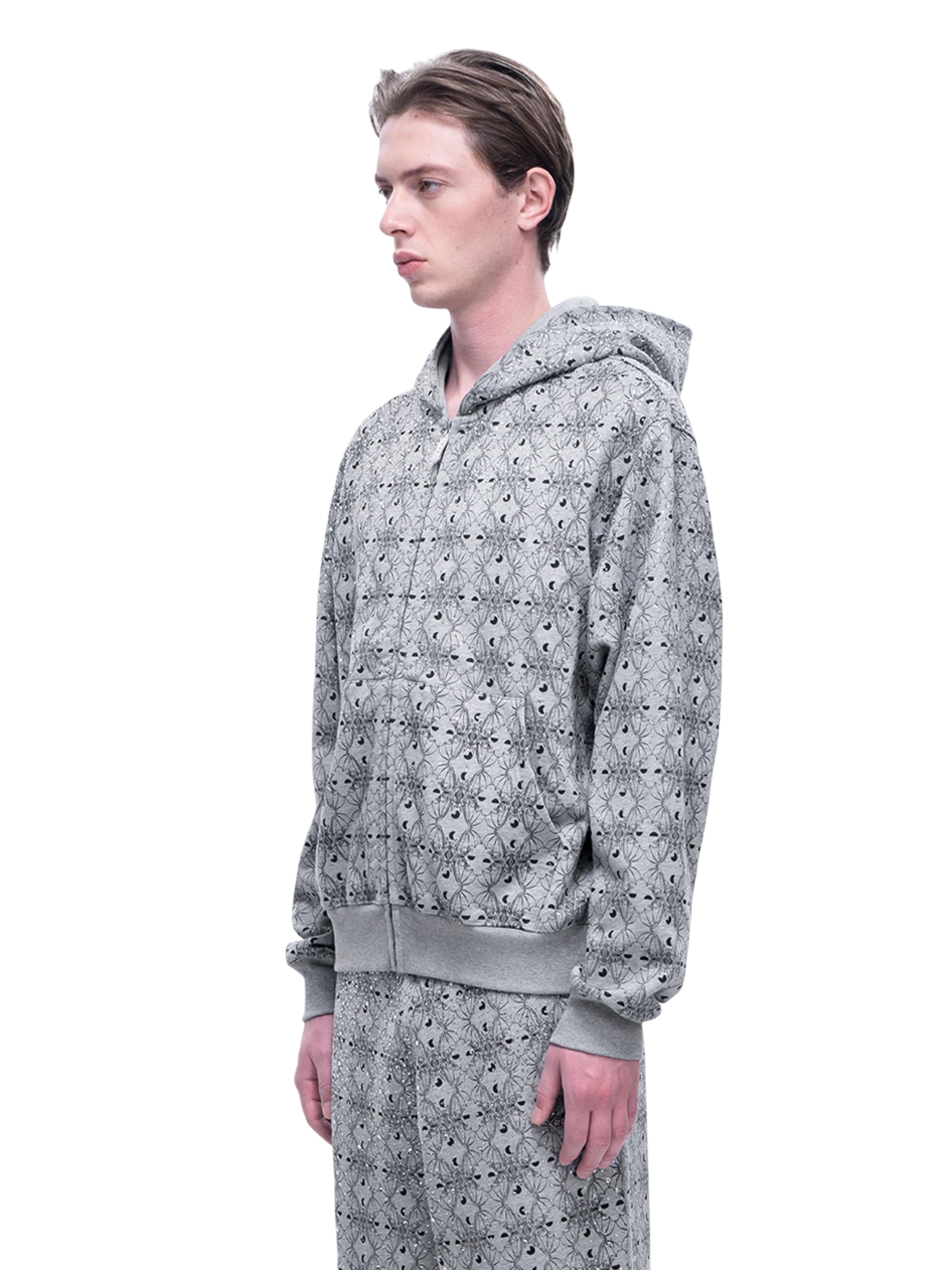 TBHNP Luminous Dawn all-over rhinestone zip hoodie — men's streetwear hoodie