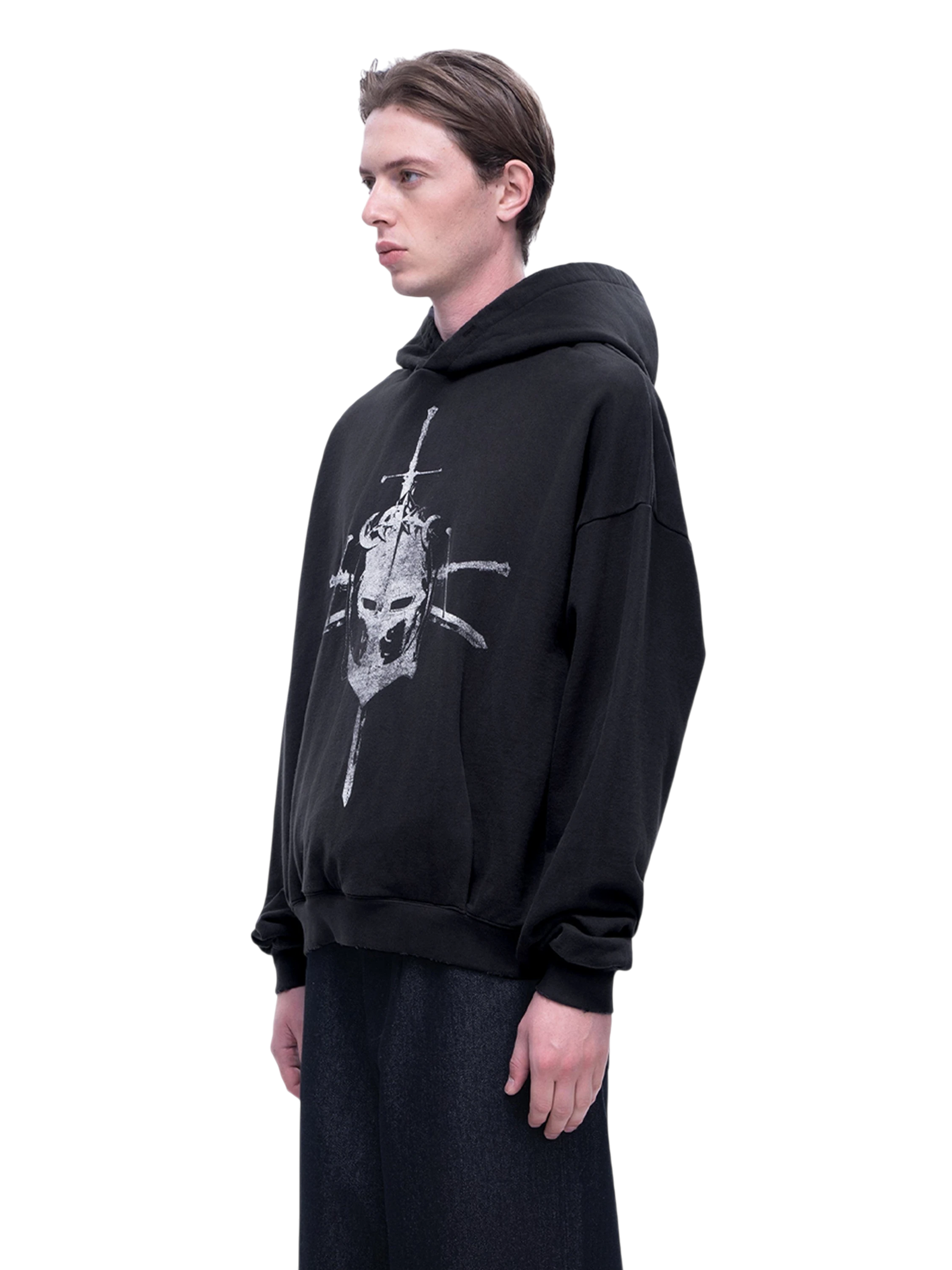TBHNP Luminous Dawn knight and sword colour-block hoodie — men's streetwear hoodie