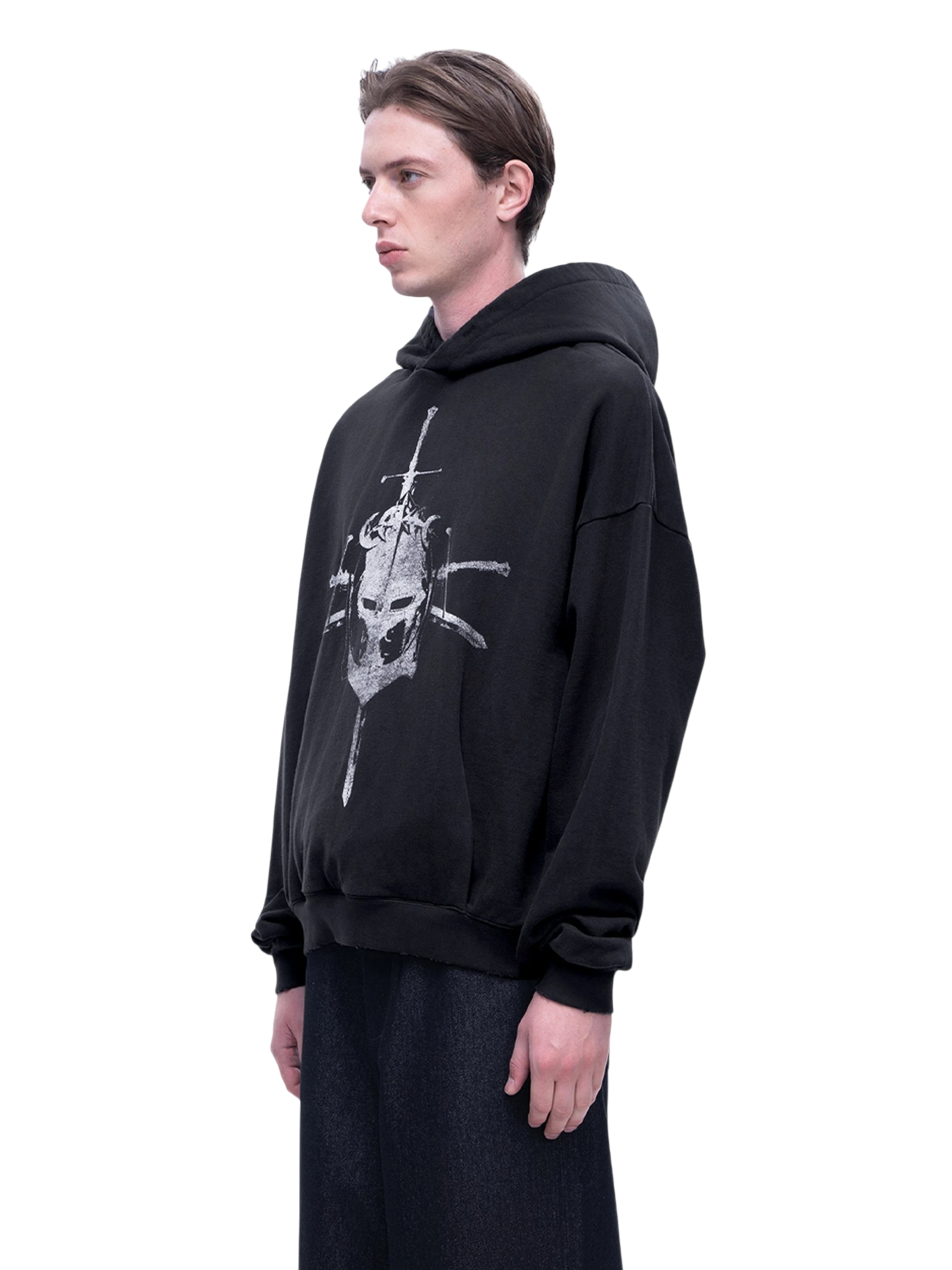 TBHNP Luminous Dawn knight and sword colour-block hoodie — men's streetwear hoodie
