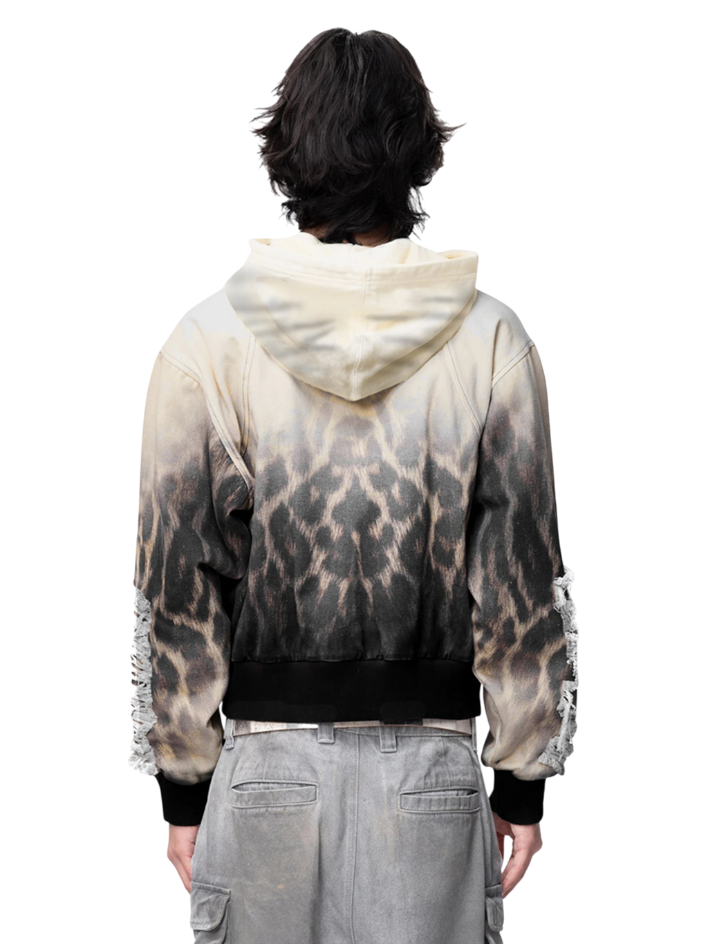 TBHNP Disciple distressed double-layer zip hoodie, sandy — men's streetwear hoodie