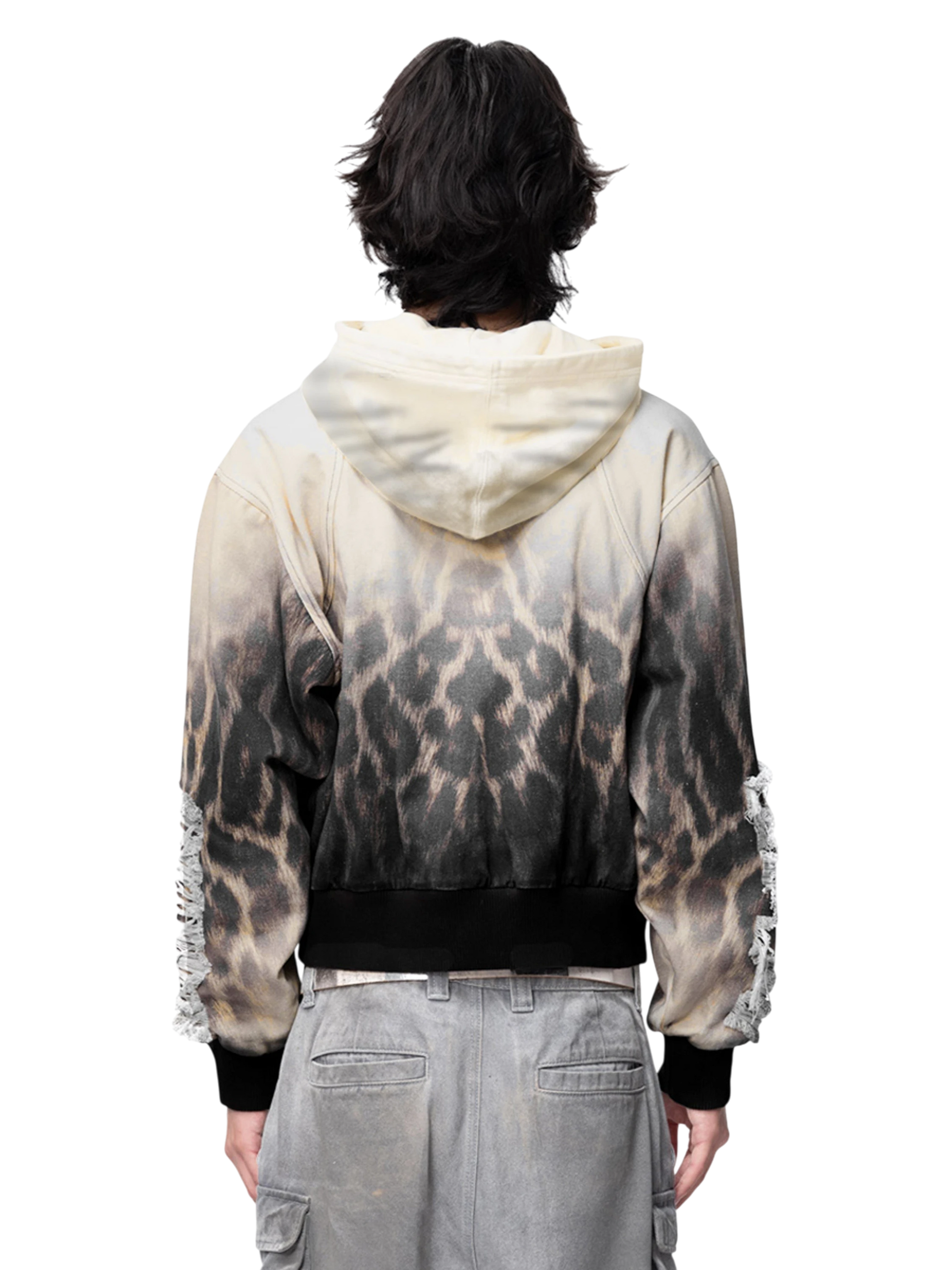 TBHNP Disciple distressed double-layer zip hoodie, sandy — men's streetwear hoodie