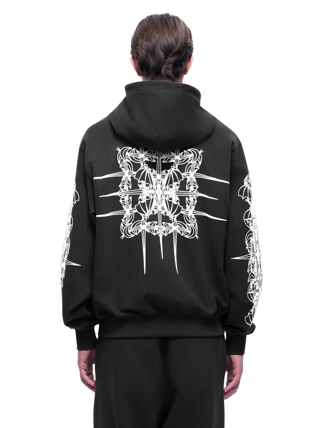 TBHNP Luminous Dawn astral logo flocked zip-up hoodie — men's streetwear hoodie
