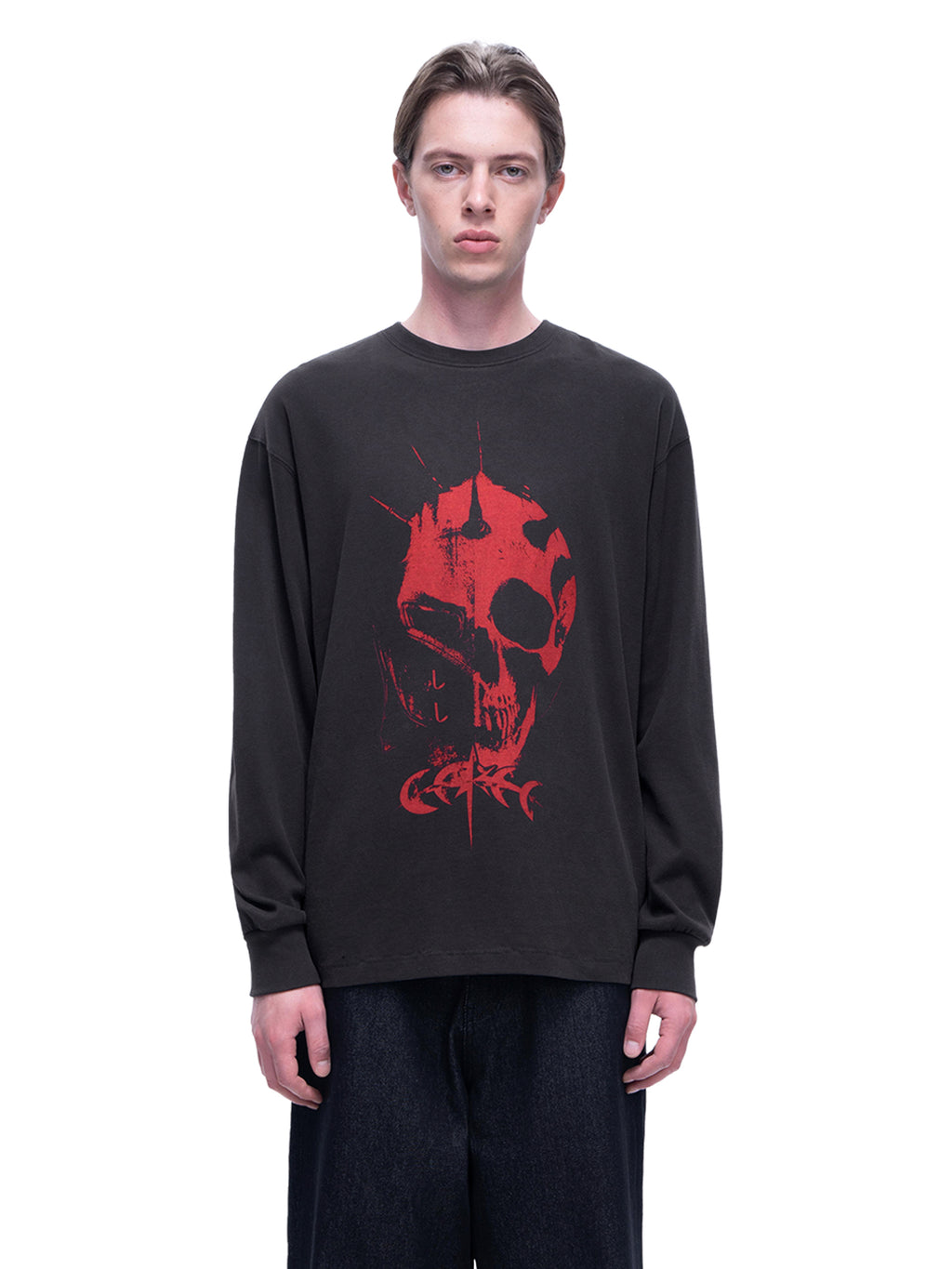 LUMINOUS DAWN KNIGHT AND GHOST PRINTED LONG TEE