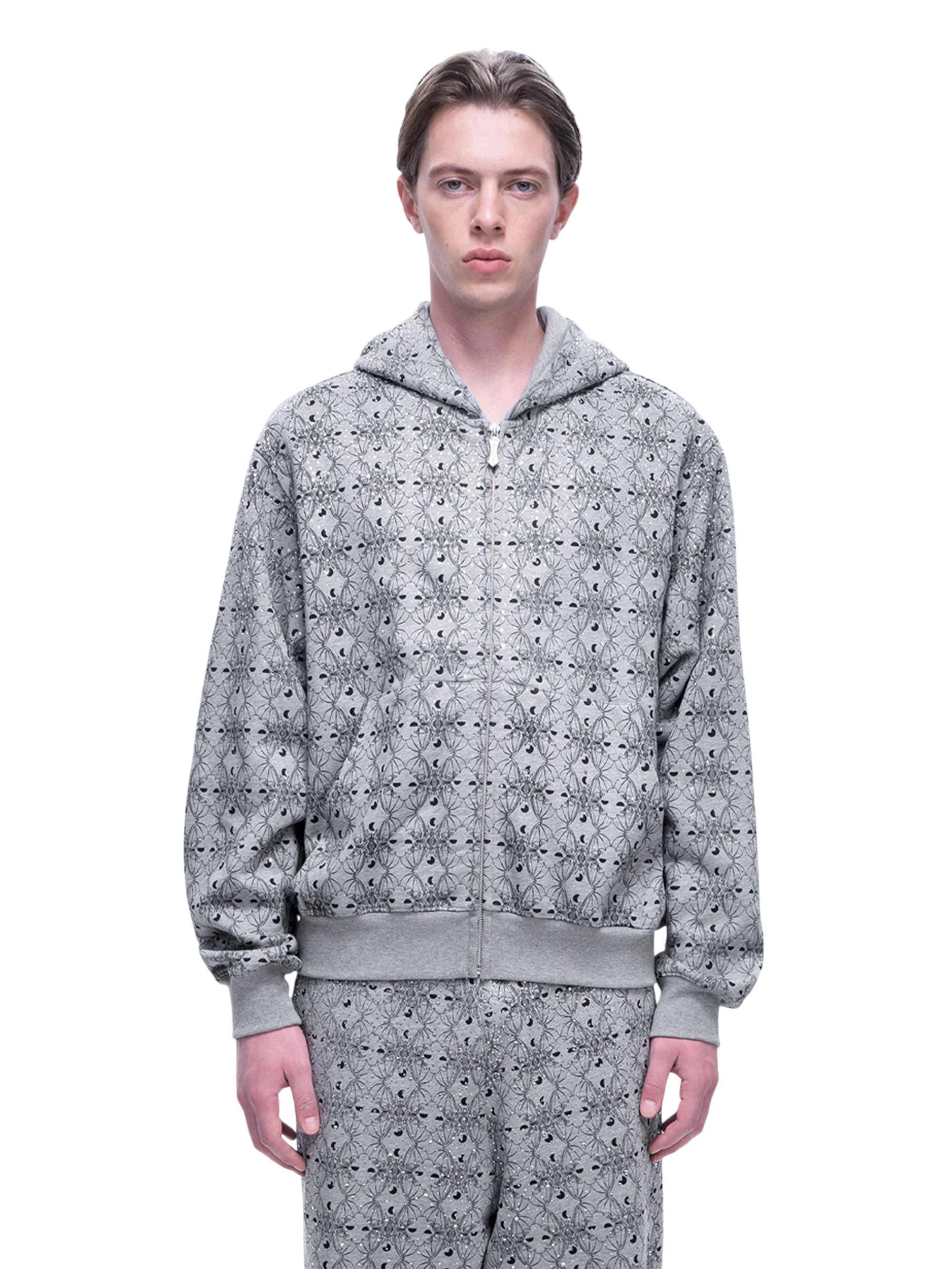 TBHNP Luminous Dawn all-over rhinestone zip hoodie — men's streetwear hoodie