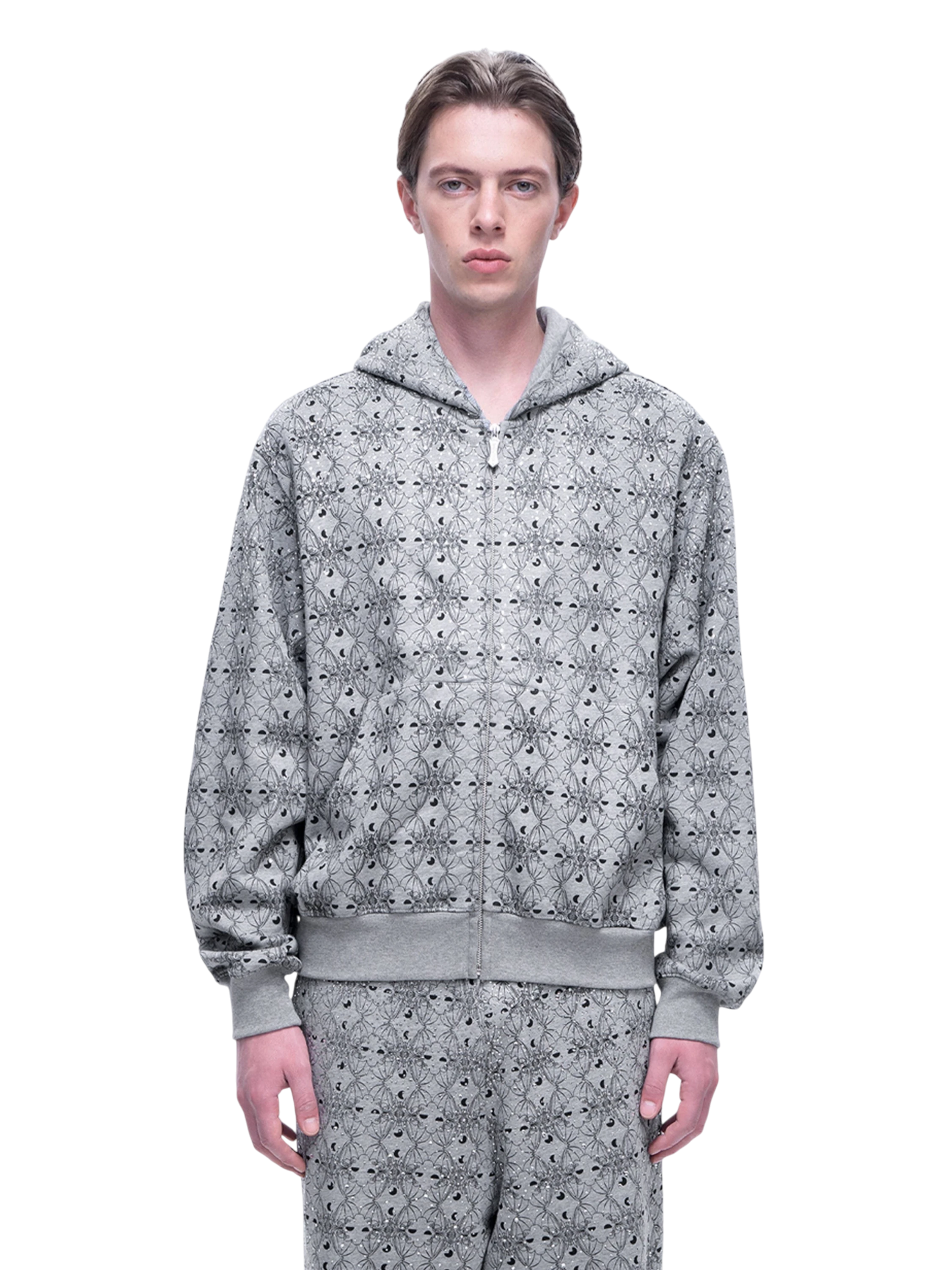TBHNP Luminous Dawn all-over rhinestone zip hoodie — men's streetwear hoodie
