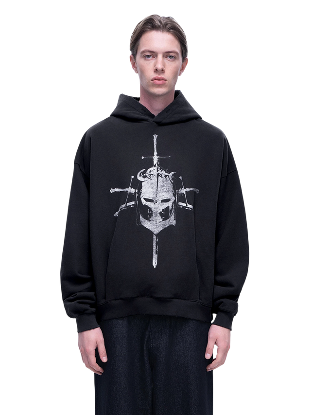 KNIGHT & SWORD PRINT HOODIE