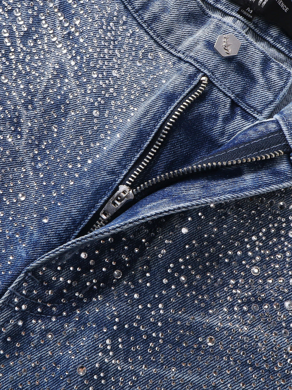 TBHNP Luminous Dawn cobweb rhinestone cropped jeans — men's streetwear denim
