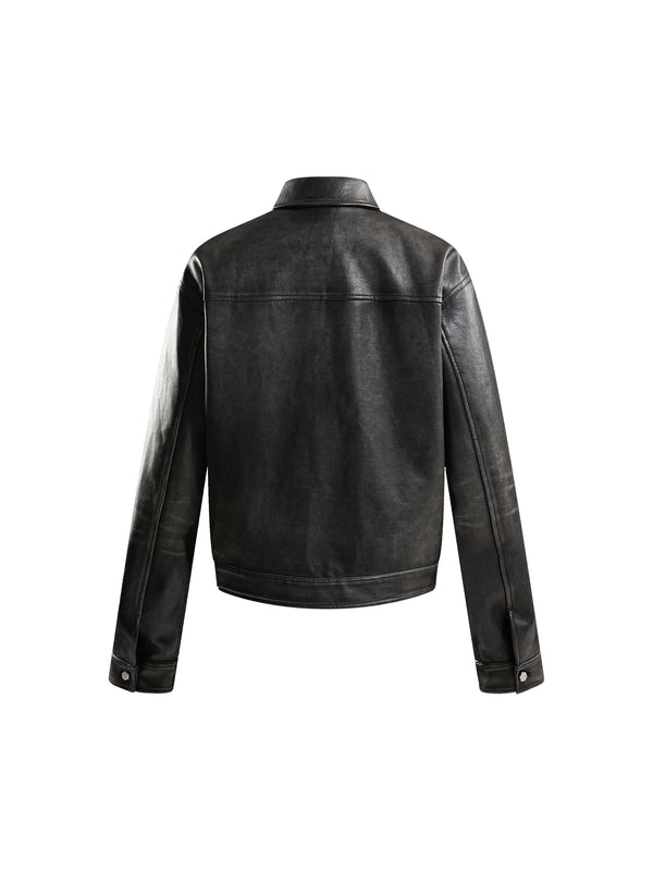 ECLIPSE OF THE BLOOD MOON COBWEB LEATHER JACKET