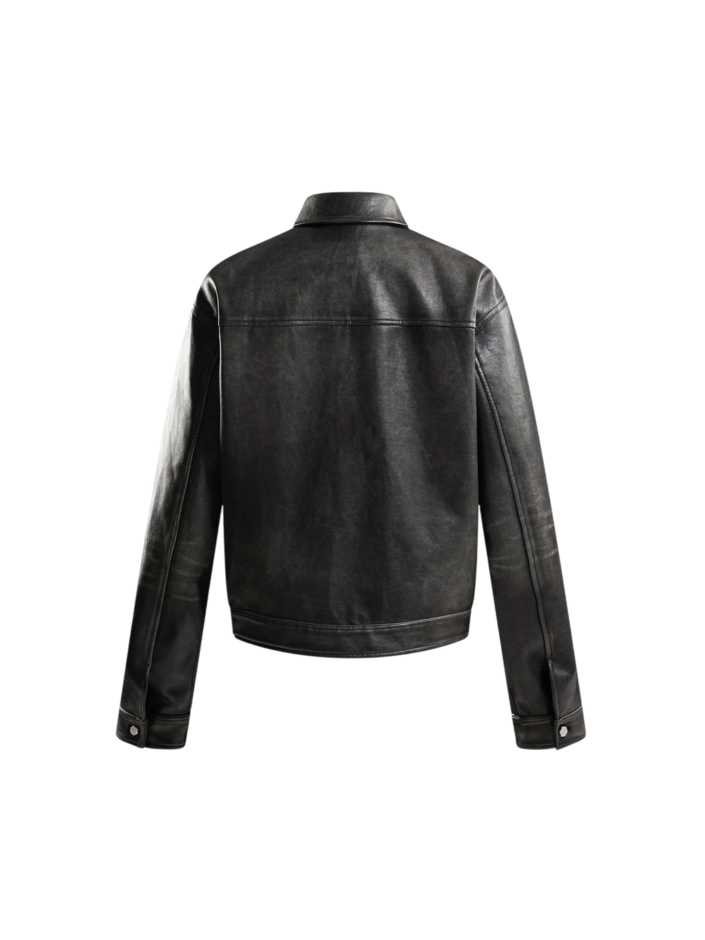 ECLIPSE OF THE BLOOD MOON COBWEB EMBROIDERED FAUX LEATHER JACKET