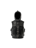 TBHNP Luminous Dawn cobweb distressed denim vest — men's streetwear vest
