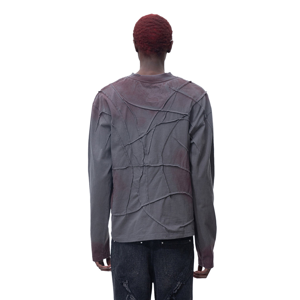 PRINTED BONE WITH SWORD WRINKLED L/S TEE