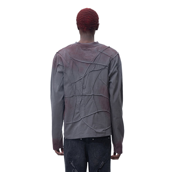 PRINTED BONE WITH SWORD WRINKLED L/S TEE